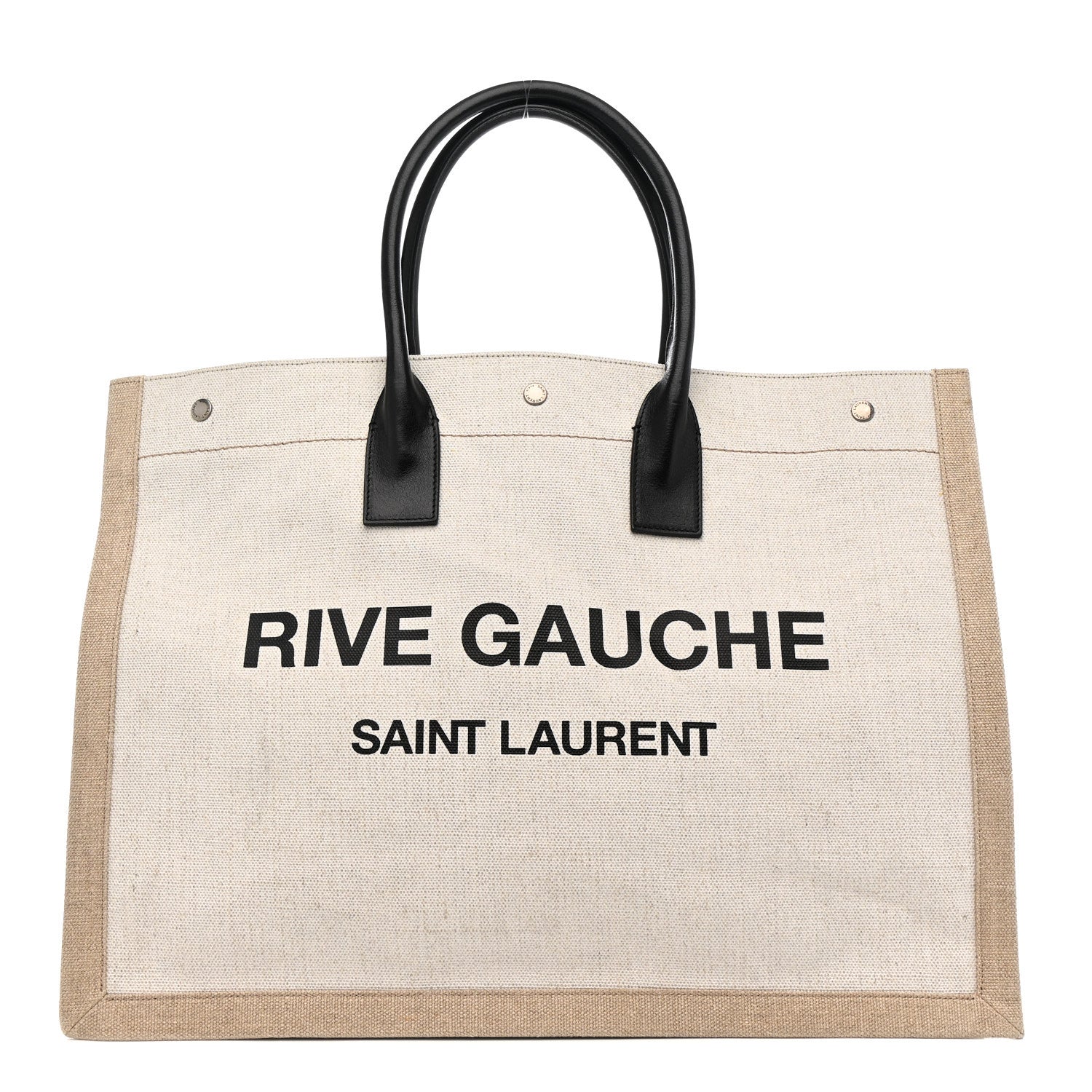 Linen Calfskin Rive Gauche Tote Optic White