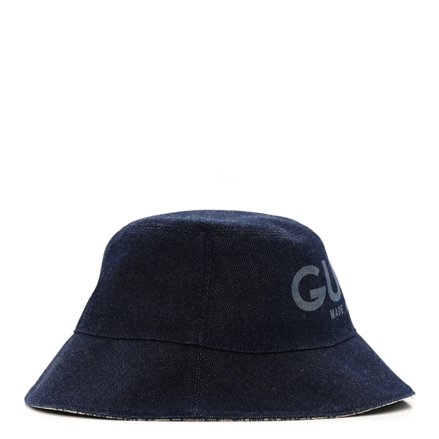 Lasered Denim GG Monogram Bucket Hat L Blue