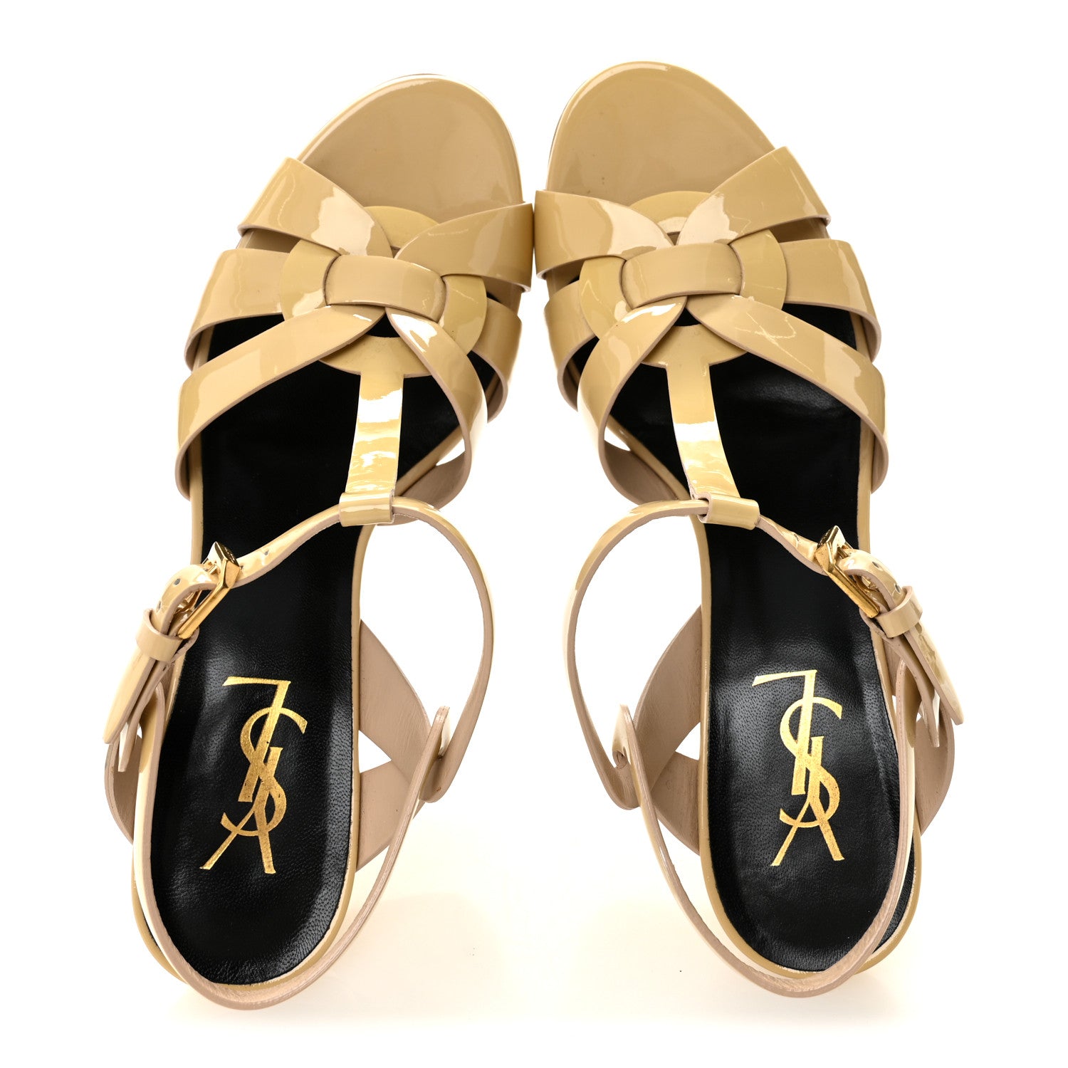 Patent Calfskin Tribute 75 Platform Sandals 37.5 Nude Powder