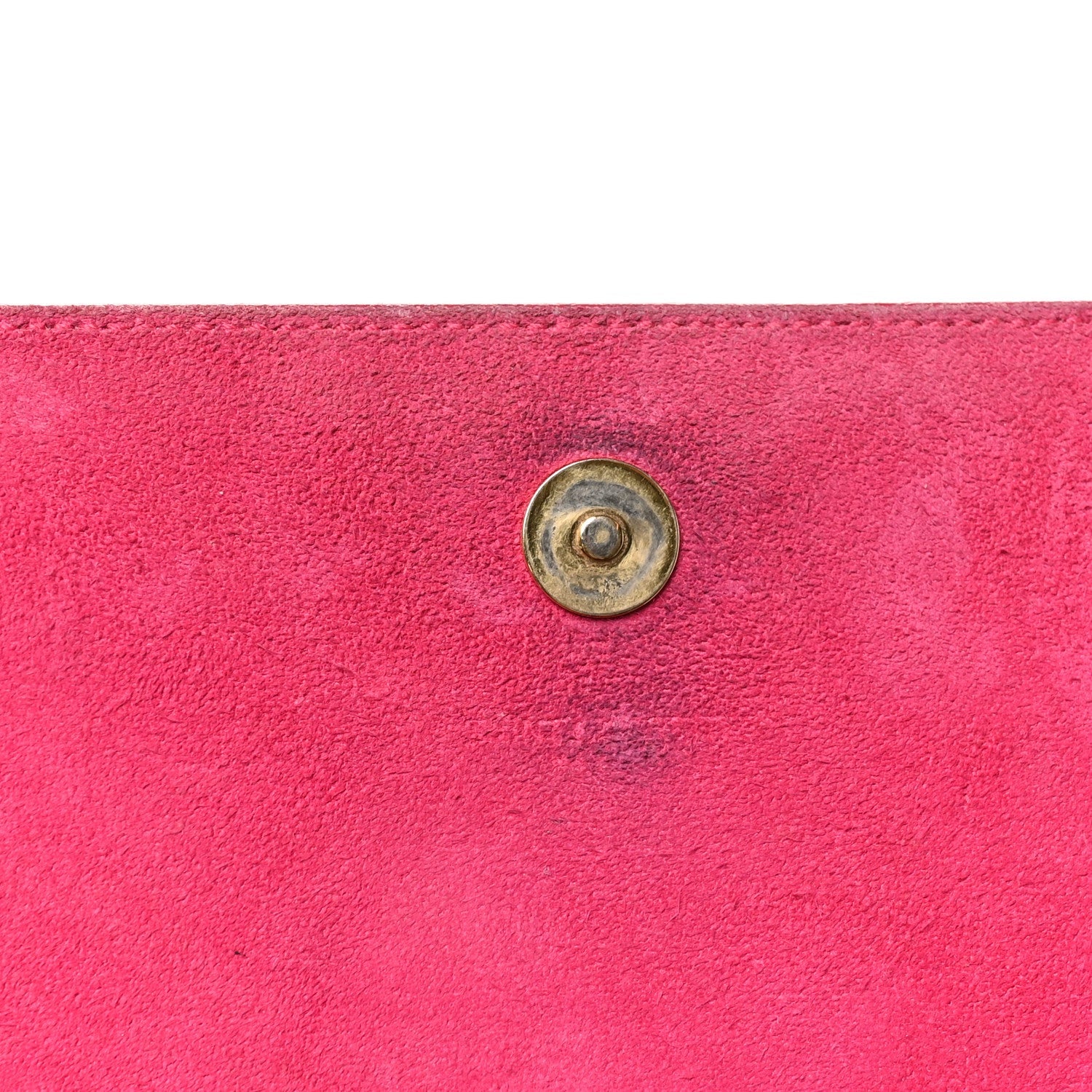 Patent Grain De Poudre Classic Monogram Cassandre Clutch Fuchsia