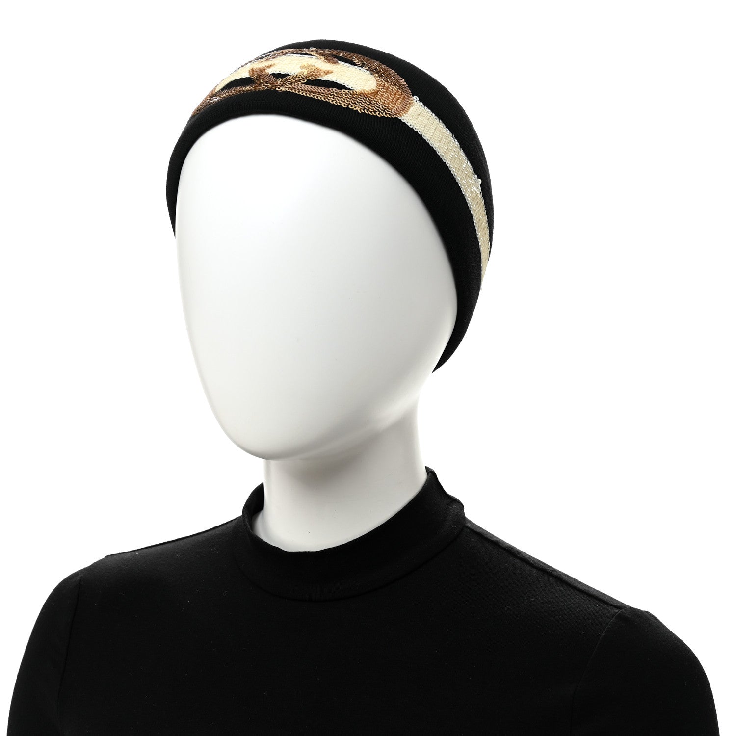 Sequin Polyester Headband M 57 Black White