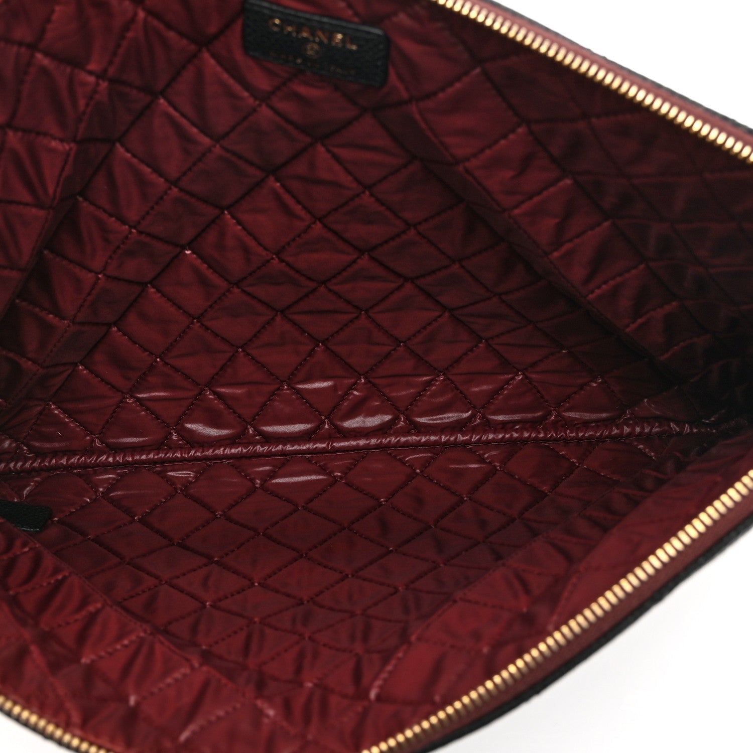 Caviar Quilted Large Cosmetic Case Black