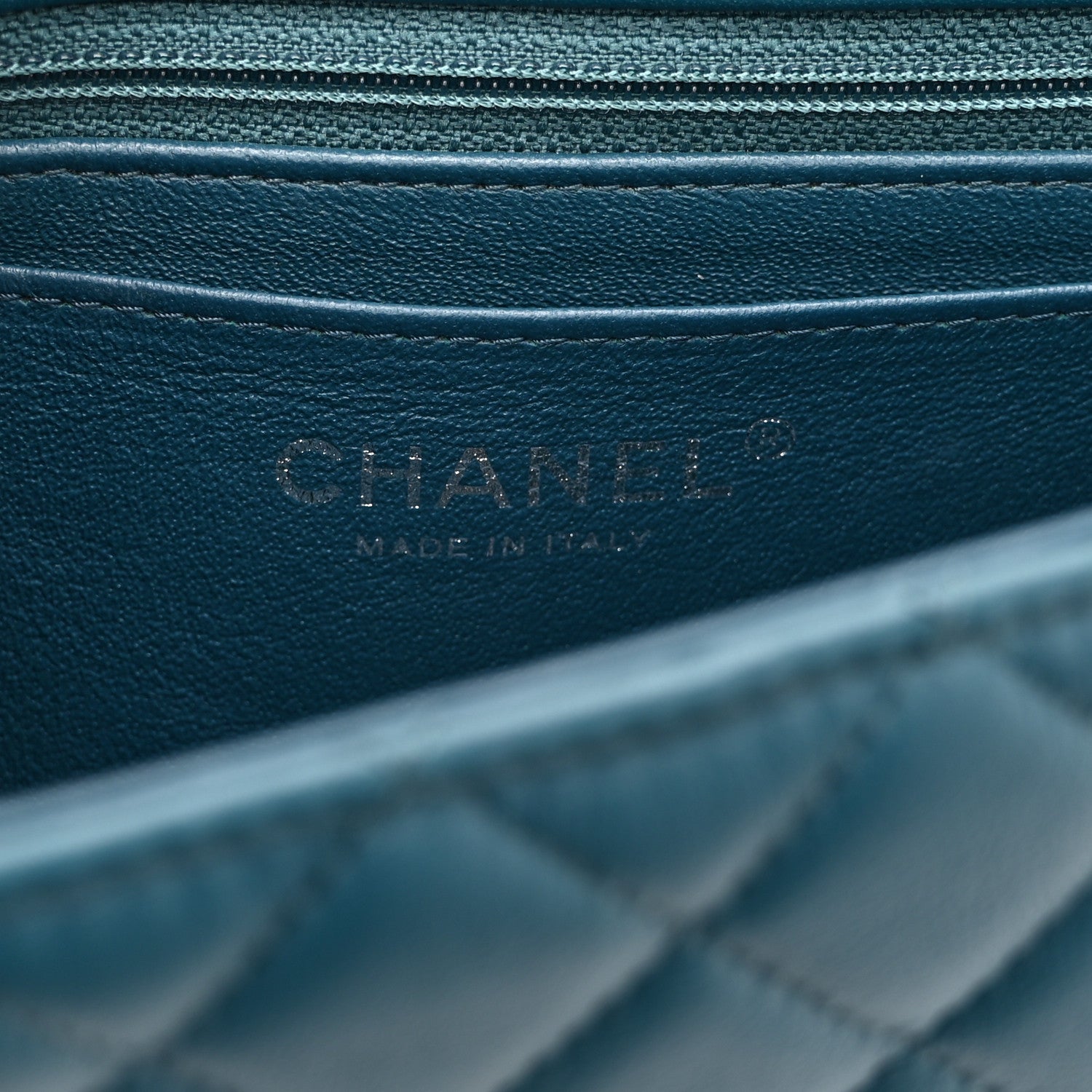 Lambskin Quilted Mini Rectangular Flap Dark Blue