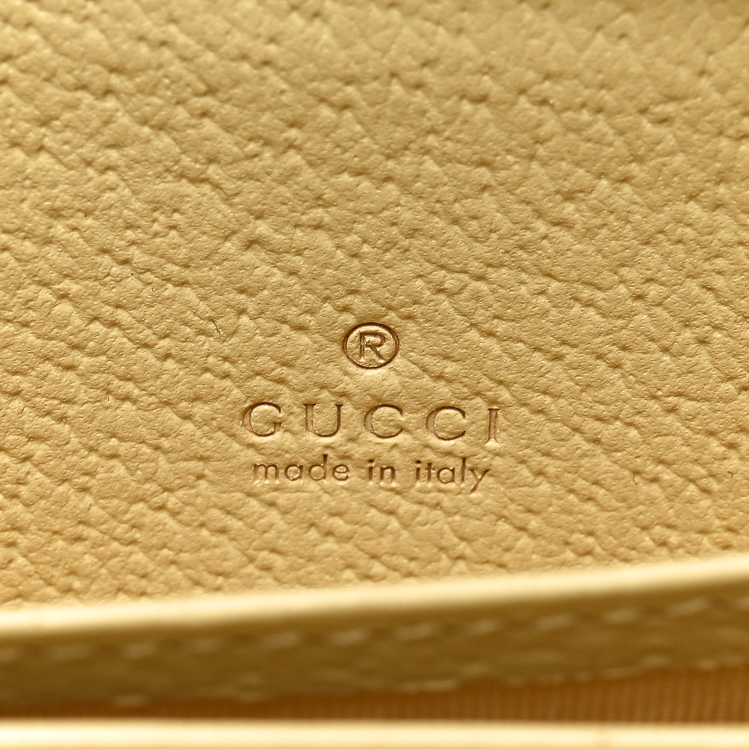 Monogram Jumbo GG Textured Dollar Calfskin Ophidia Key Card Case Camel Banana