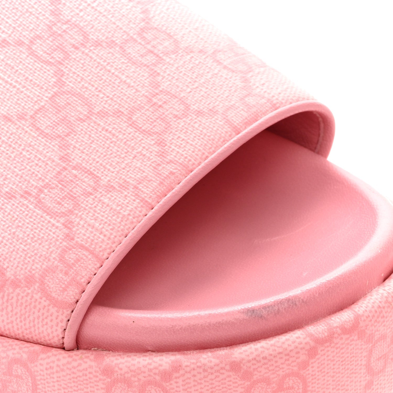 GG Supreme Monogram Granada Kid Angelina Platform 35mm Slingback Sandals 40.5 Cotton Candy Dark Cotton Candy Wild Rose