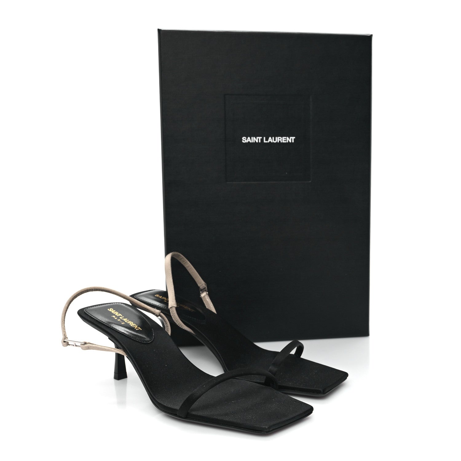 Satin Slingback Jaspe 55 Sandals 38 Black Partridge Pink