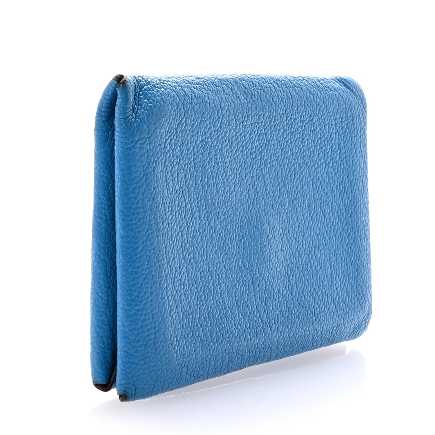 Chevre Mysore Verso Calvi Card Case Bleu Frida Cuivre