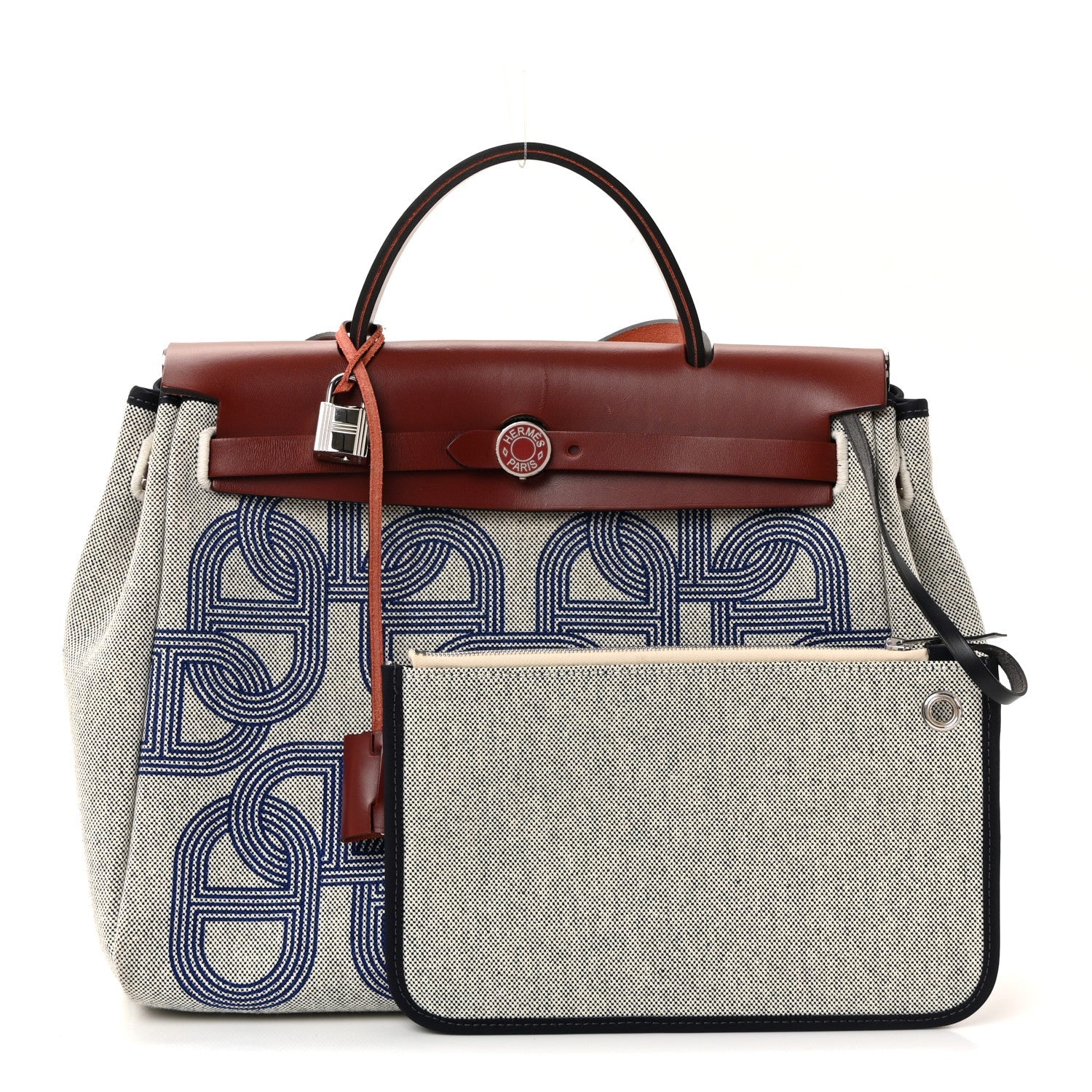 H Plume Canvas Vache Hunter Horseshoe Laque Circuit 24 Herbag Zip Retourne 31 Bleu Indigo Ecru Rouge H