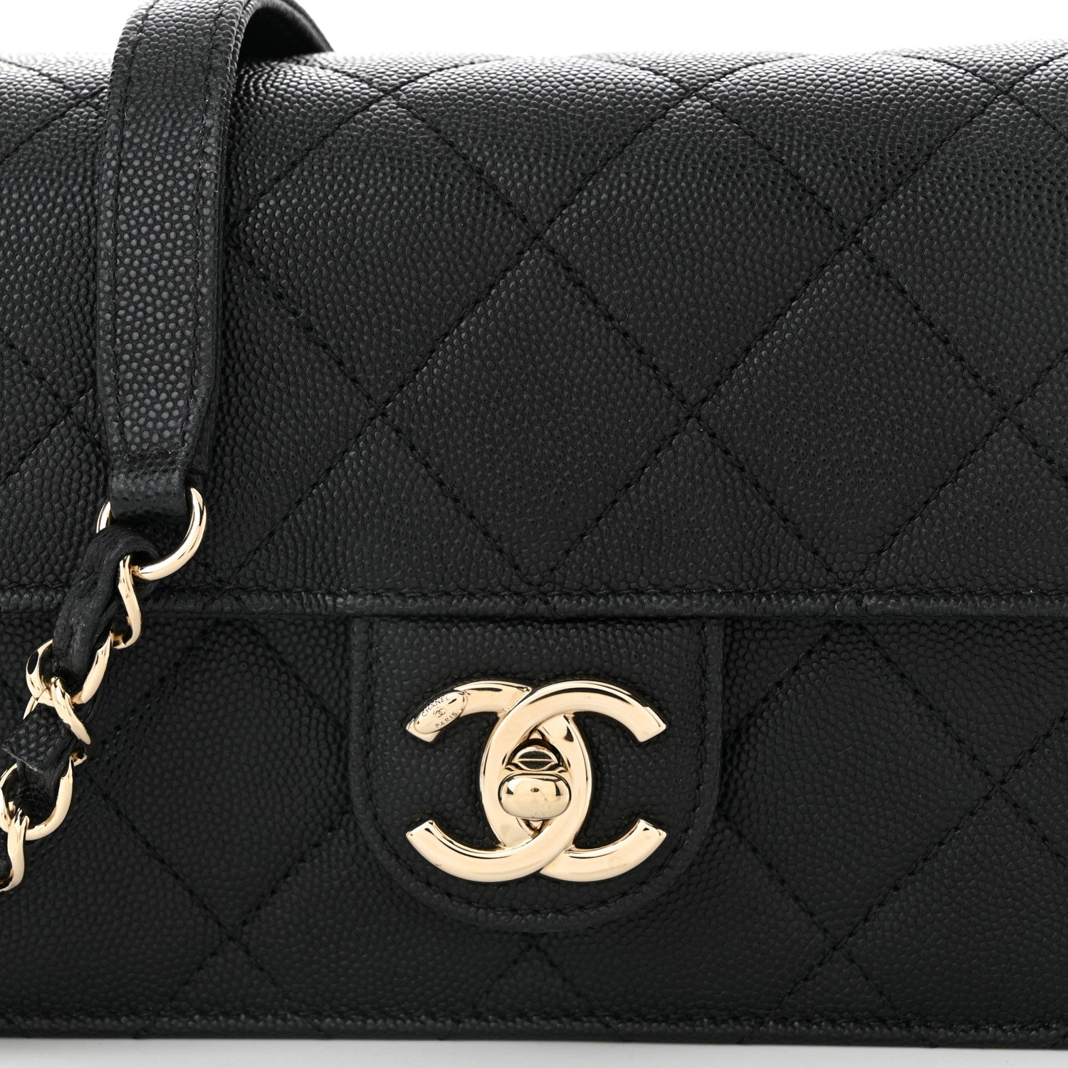 Caviar Quilted Like A Wallet Flap Black