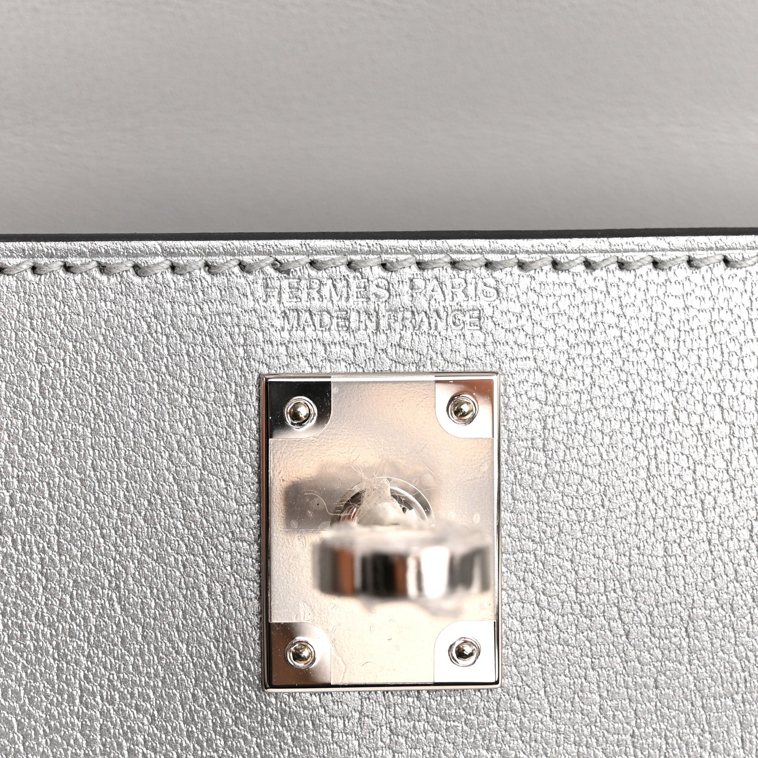 Metallic Chevre Chamkilight Mini Kelly Sellier 20 Argent