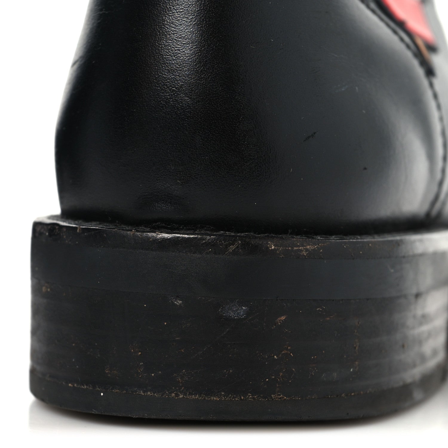 Calfskin LV Black Heart Flat Ranger Boots 37 Black