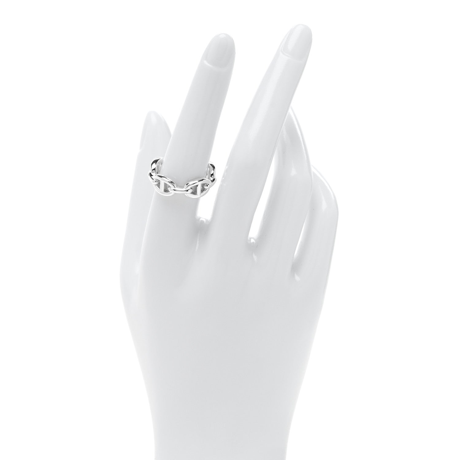 Sterling Silver PM Chaine d'Ancre Enchainee Band Ring 56 7.75