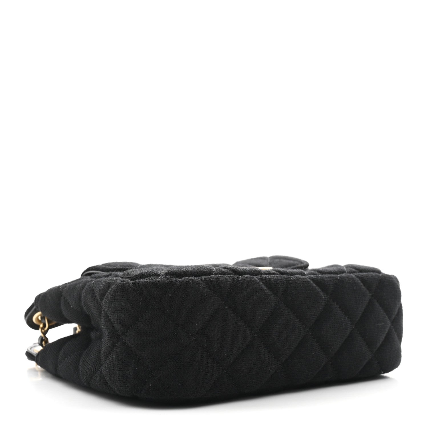 Jersey Quilted Small Wavy CC Hobo Black