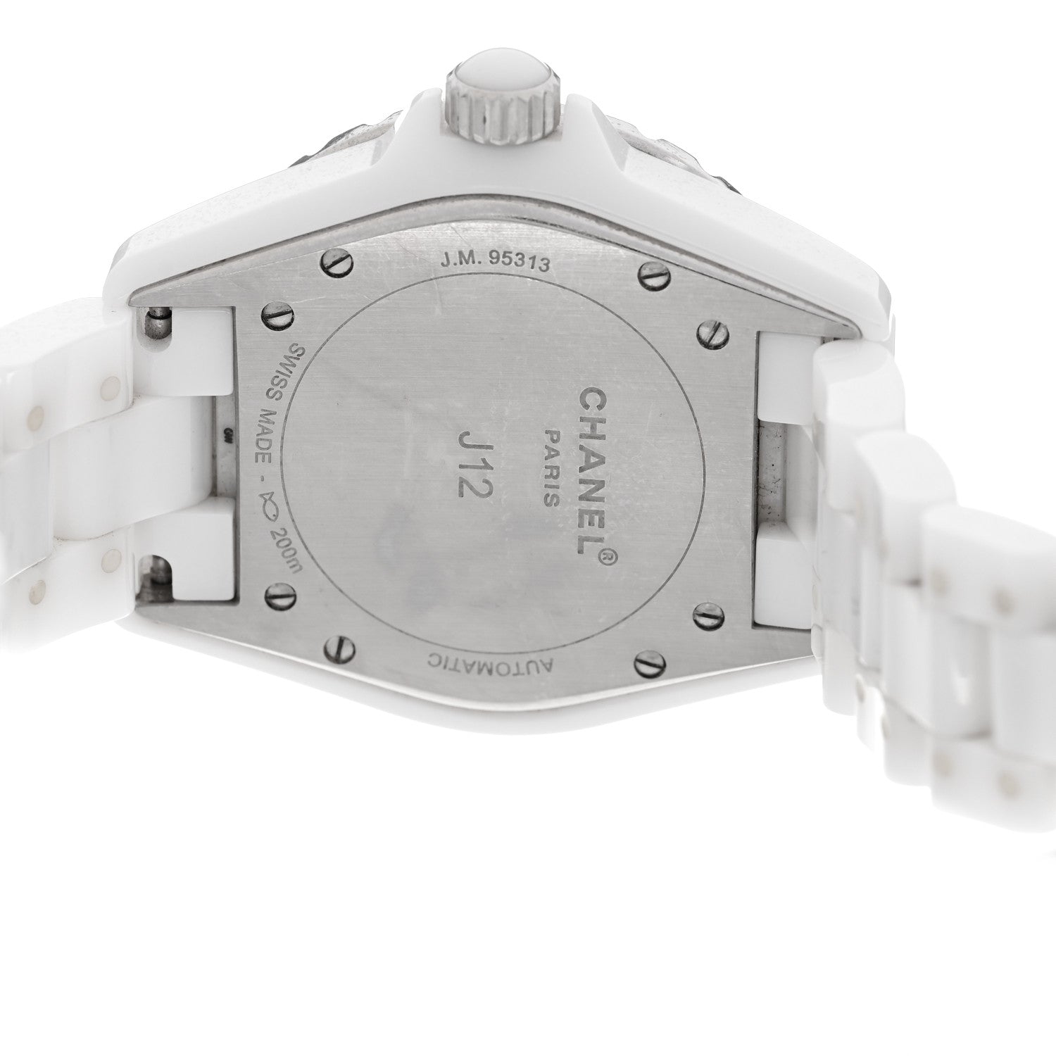 Stainless Steel Ceramic Diamond 38mm J12 Automatic Watch White