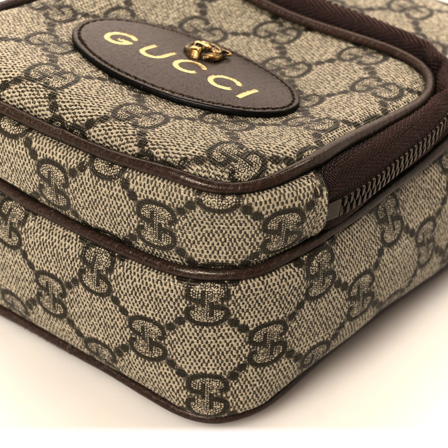 GG Supreme Monogram Mini Neo Vintage Double Zip Messenger Bag Beige New Acero Crop