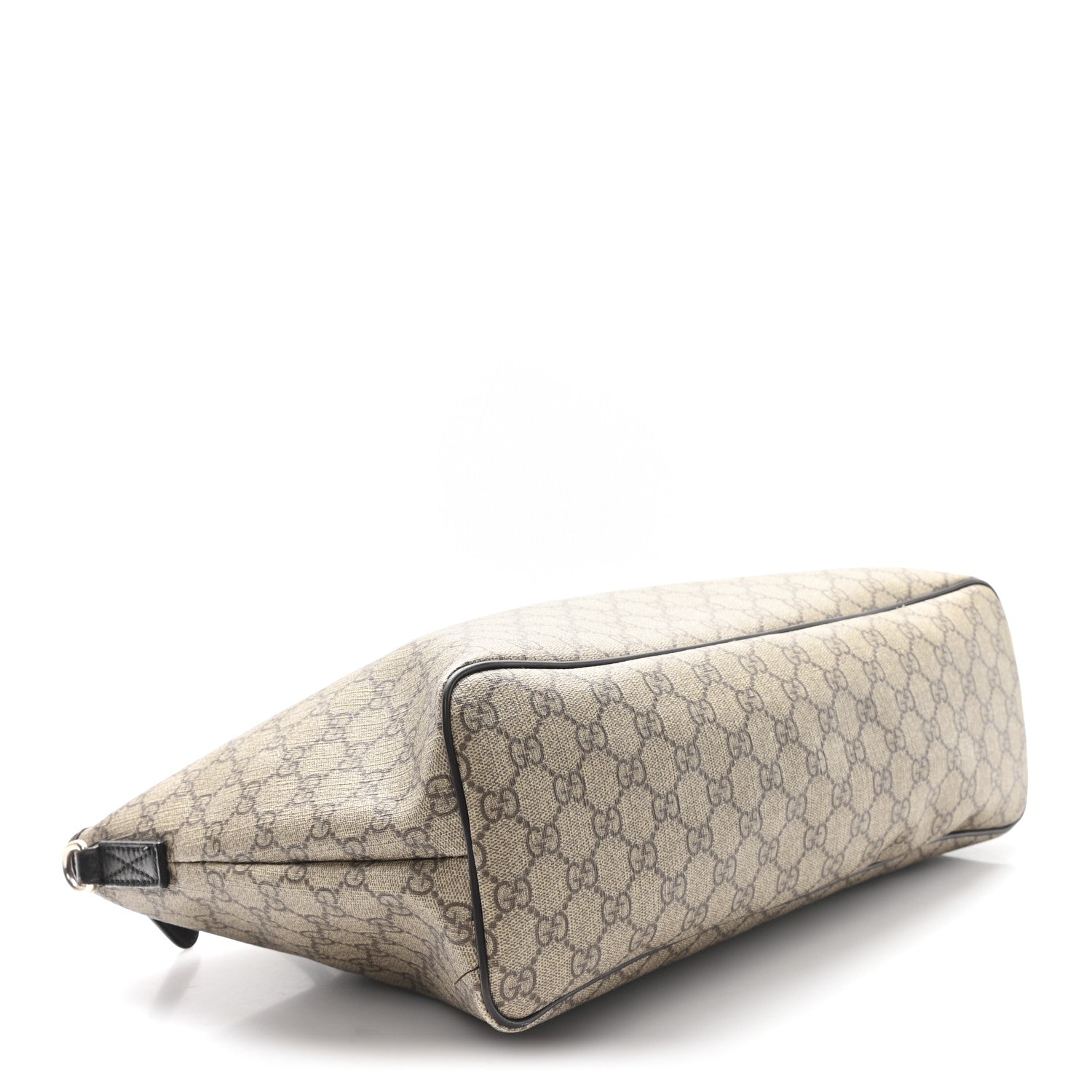 GG Supreme Monogram Medium Zippered Tote Dark Brown