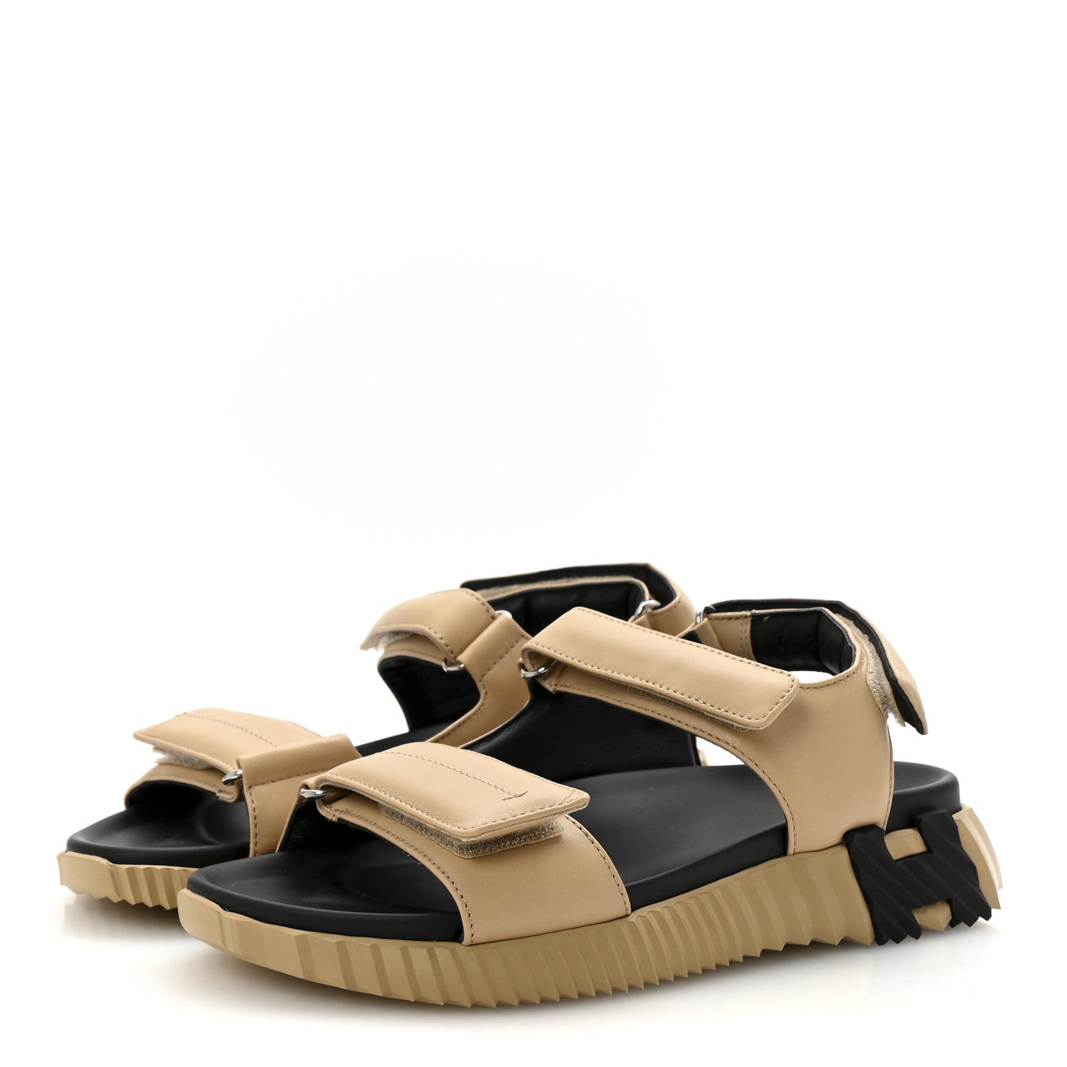 Lambskin Junior Womens Sandals 39 Beige Black