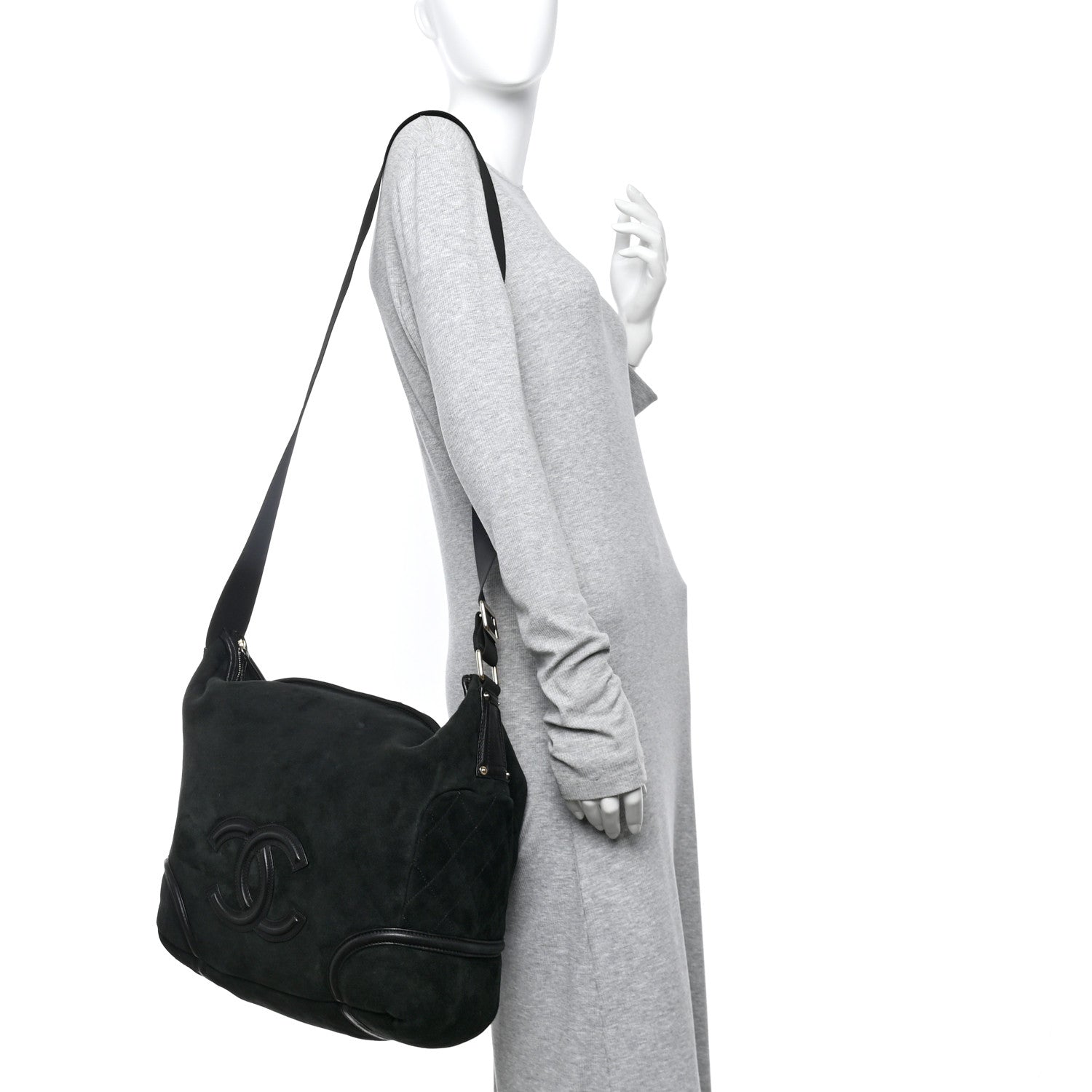 Suede Sparkling Winter Messenger Black