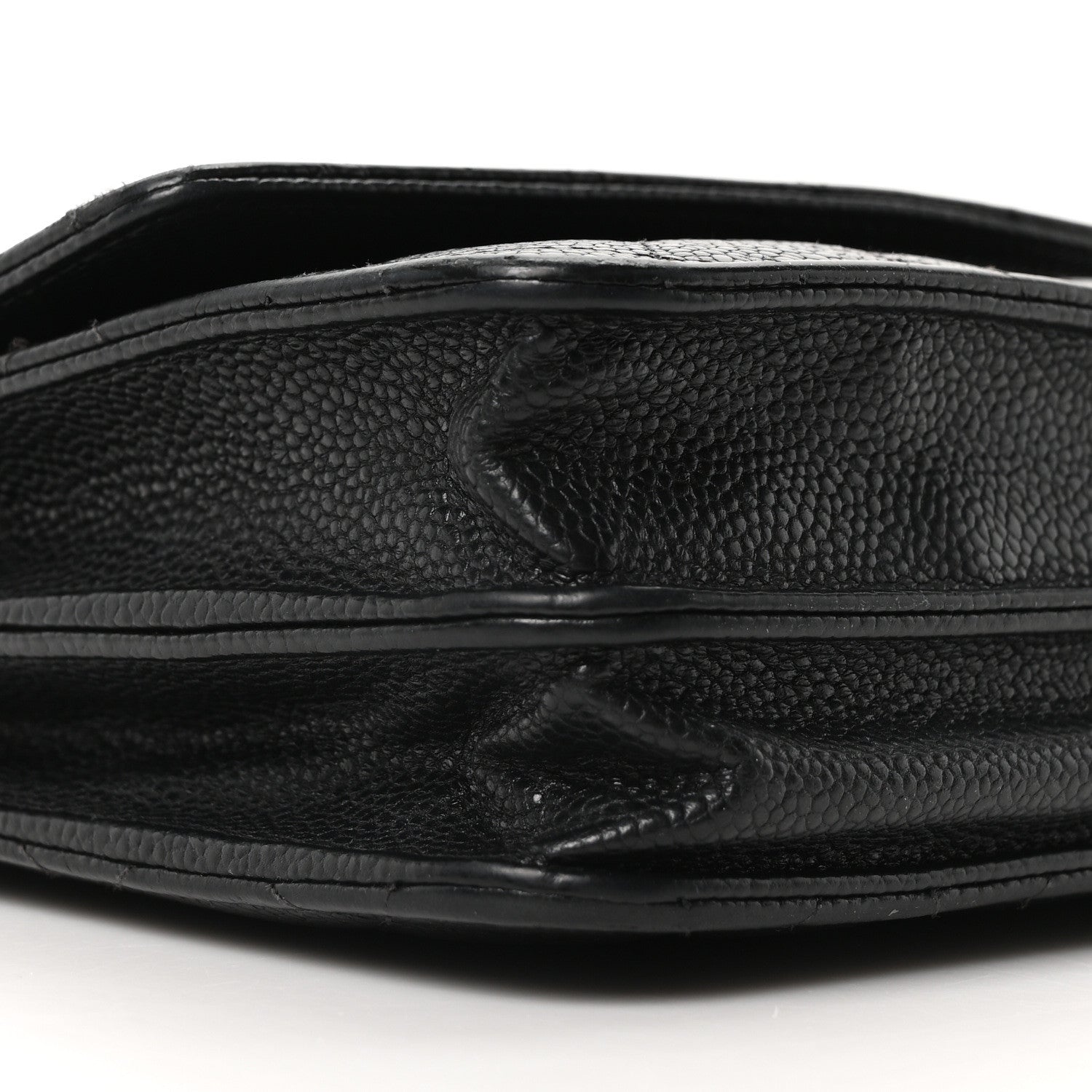 Caviar Quilted Square Wallet On Chain WOC Black