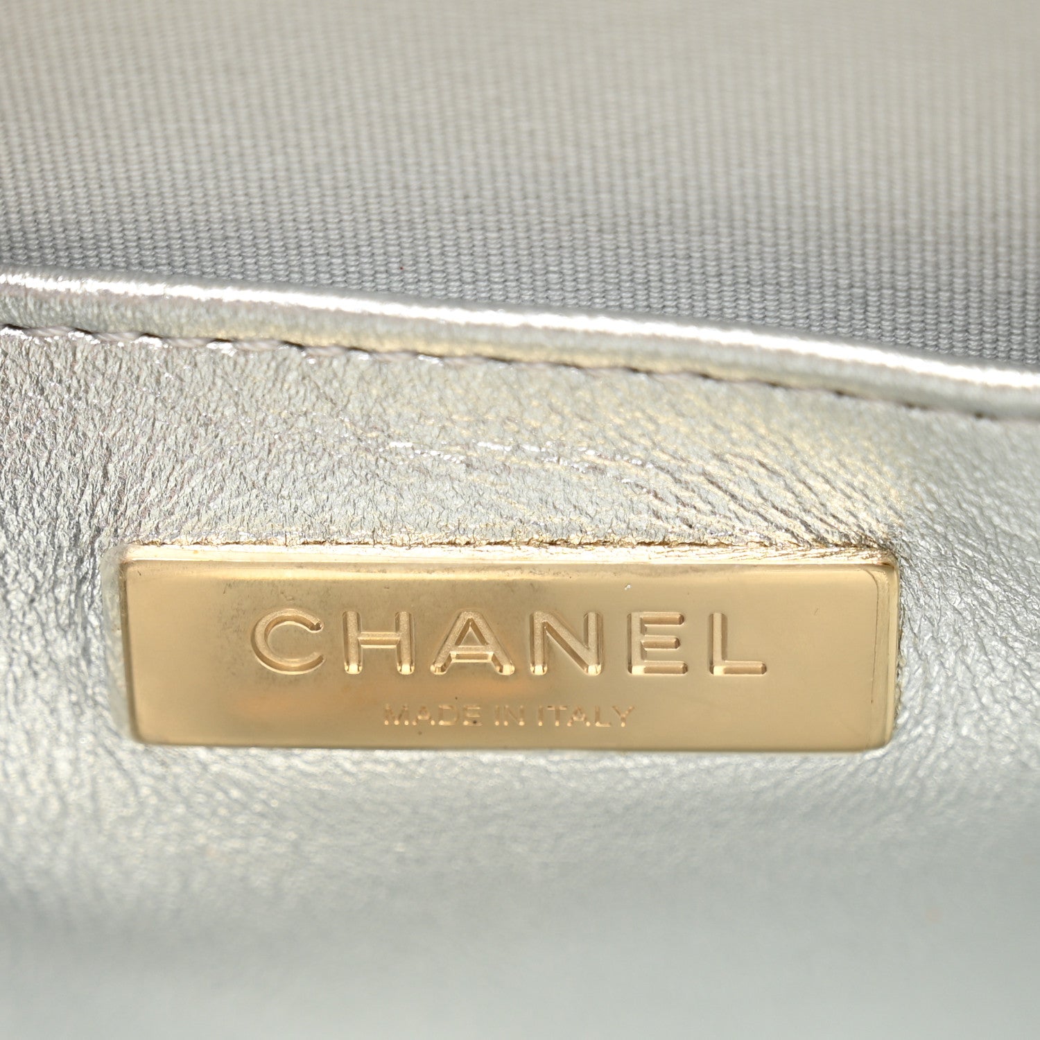 Metallic Lambskin Walk Of Fame Bag Silver