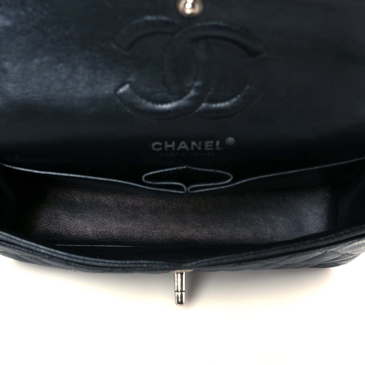 Caviar Quilted Small Double Flap Black