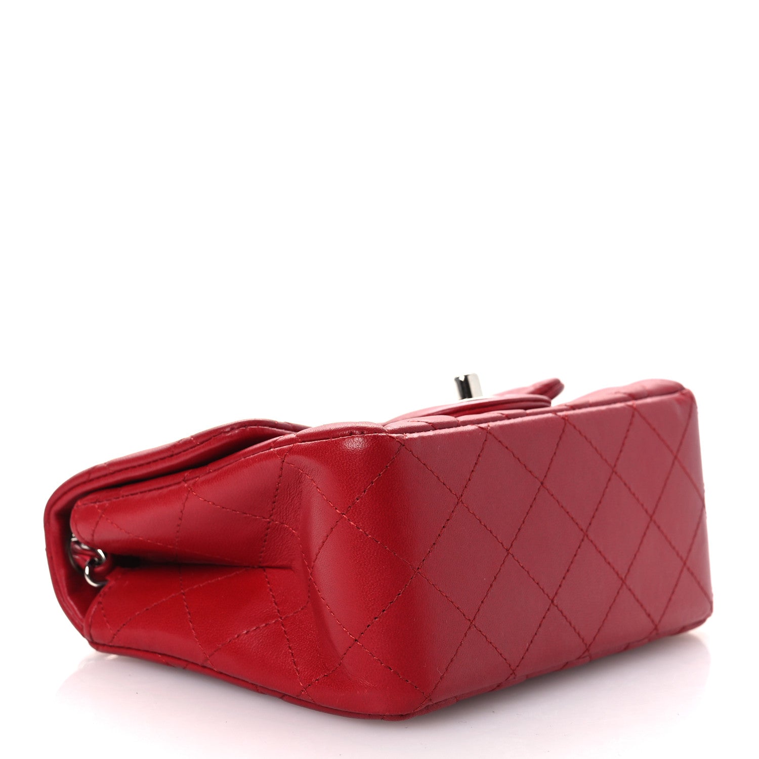 Lambskin Quilted Mini Square Flap Red