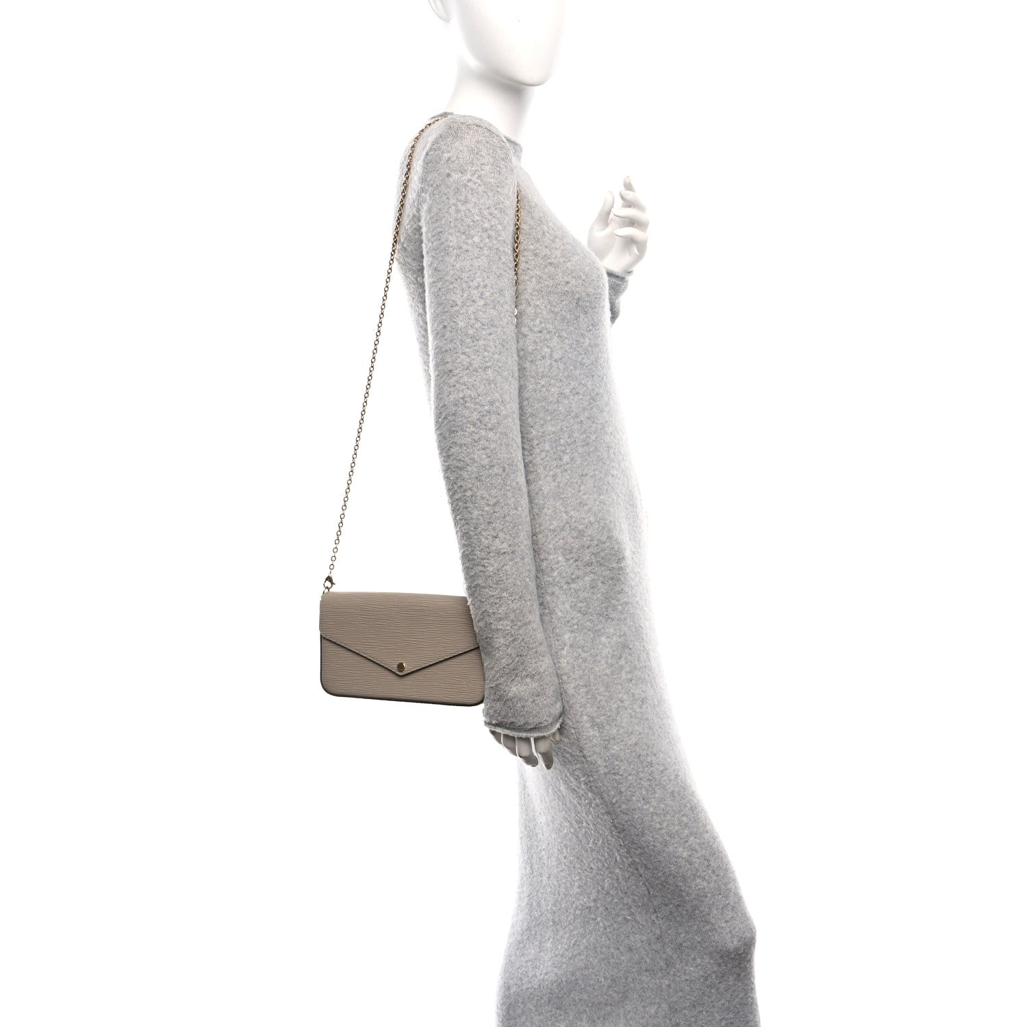 Epi Felicie Pochette Chain Wallet Galet