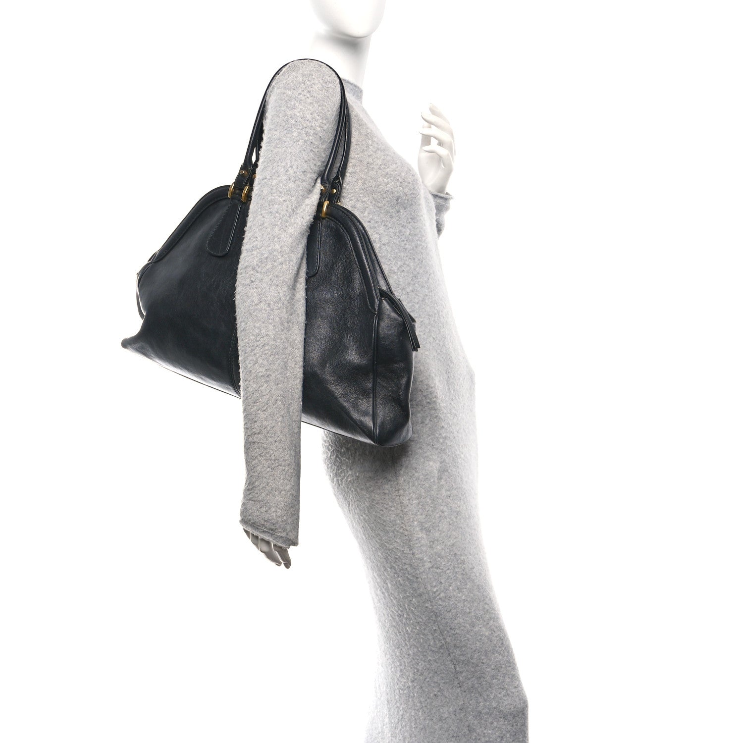 Calfskin Large Re(Belle) Top Handle Bag Black