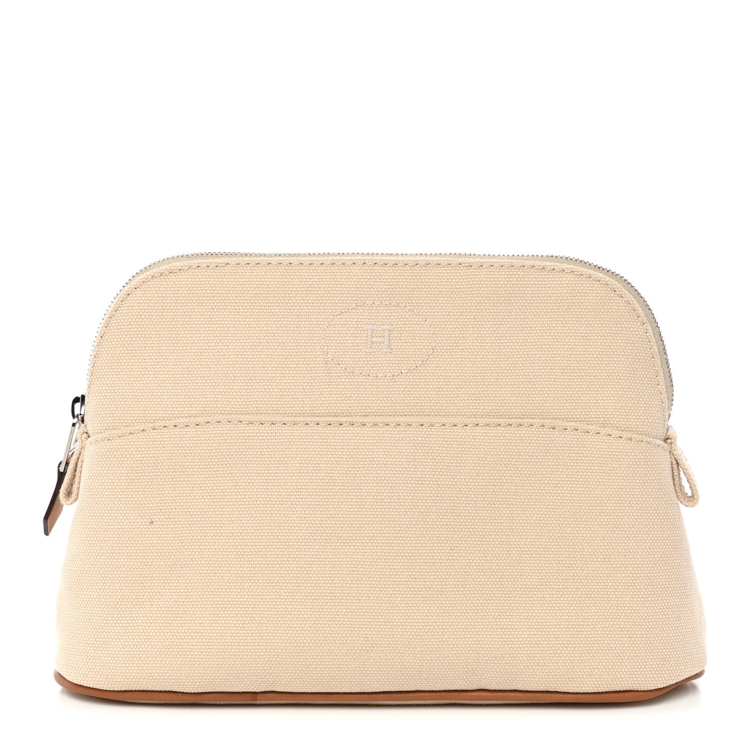 Cotton Canvas Mini Bolide Travel Cosmetic Pouch Naturel