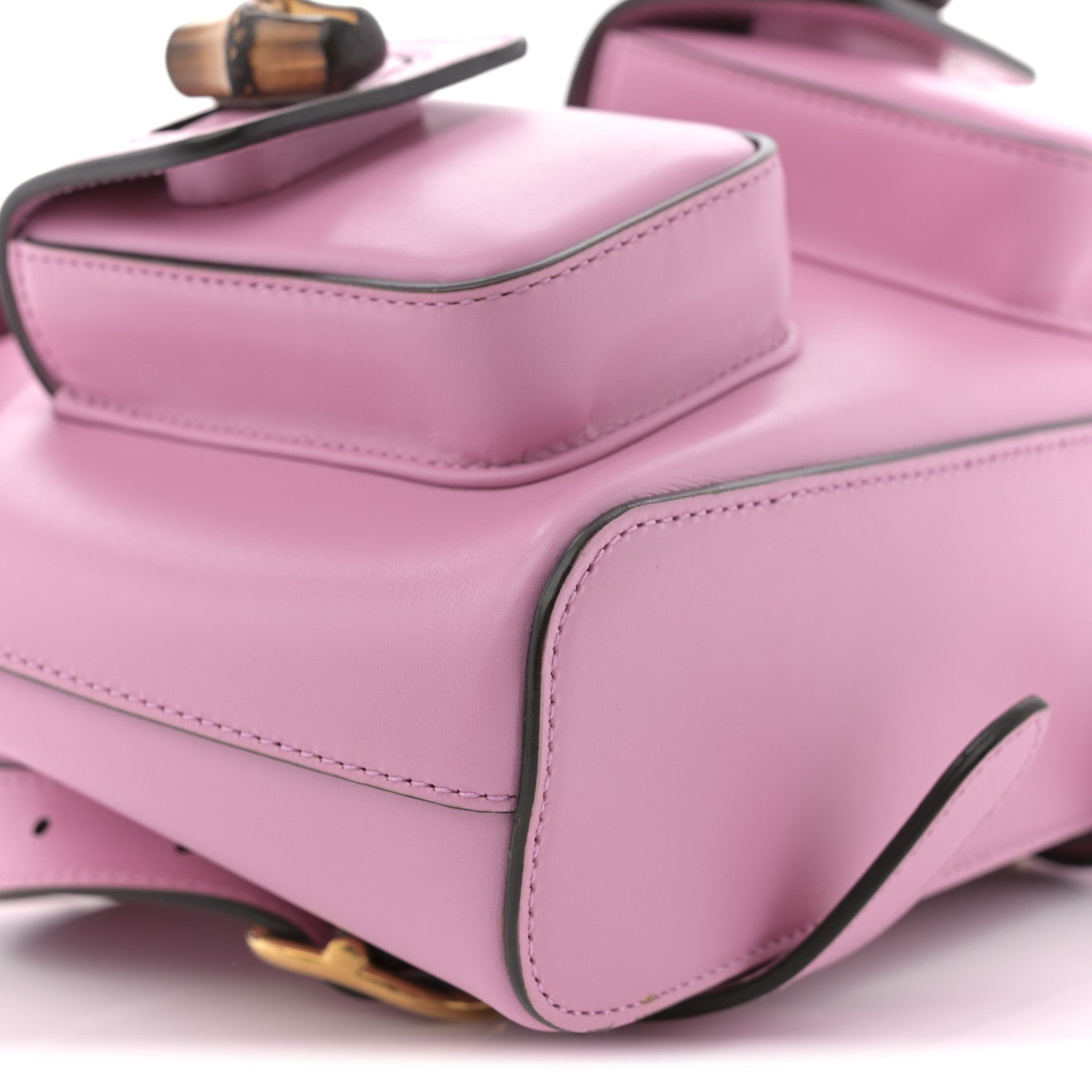 Calfskin Bamboo Backpack Glossy Pink