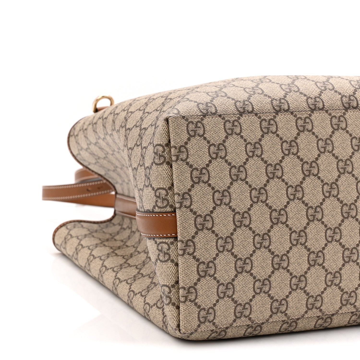 GG Supreme Monogram Emblem Maxi Tote Bag Beige Dark Brown