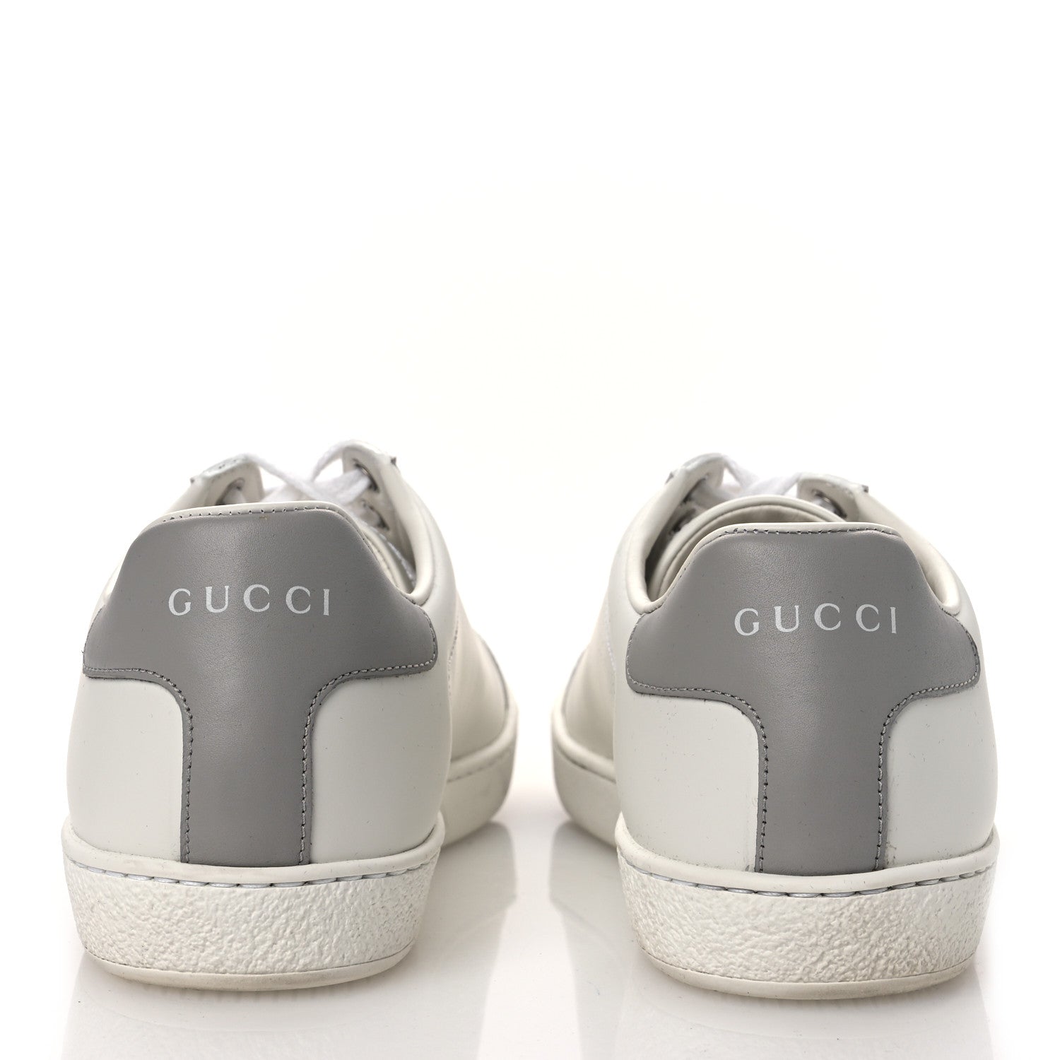 Calfskin Interlocking G Perforated Womens Ace Sneakers 38.5 White Grey Sky