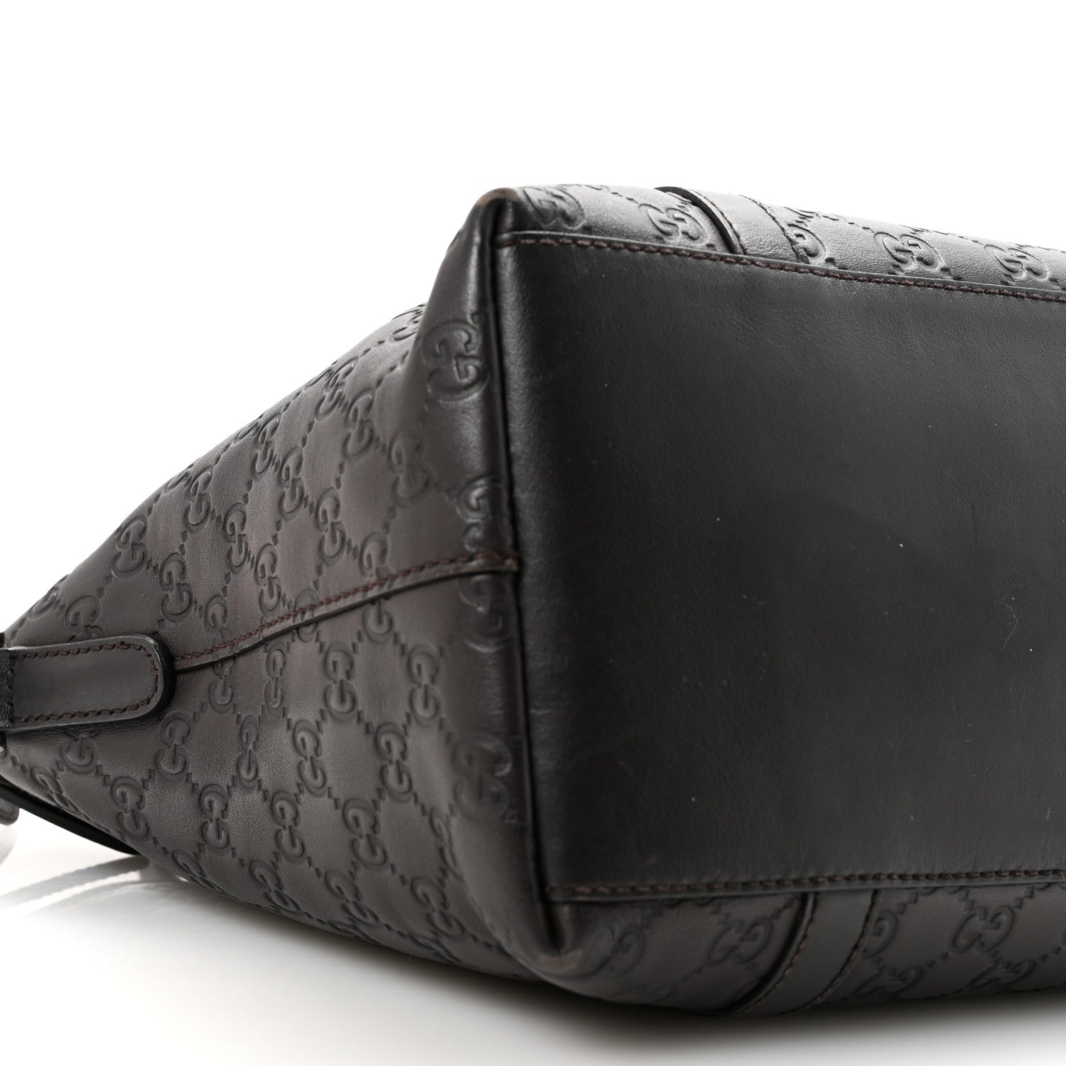 Guccissima Medium GG Charm Dome Satchel Dark Brown