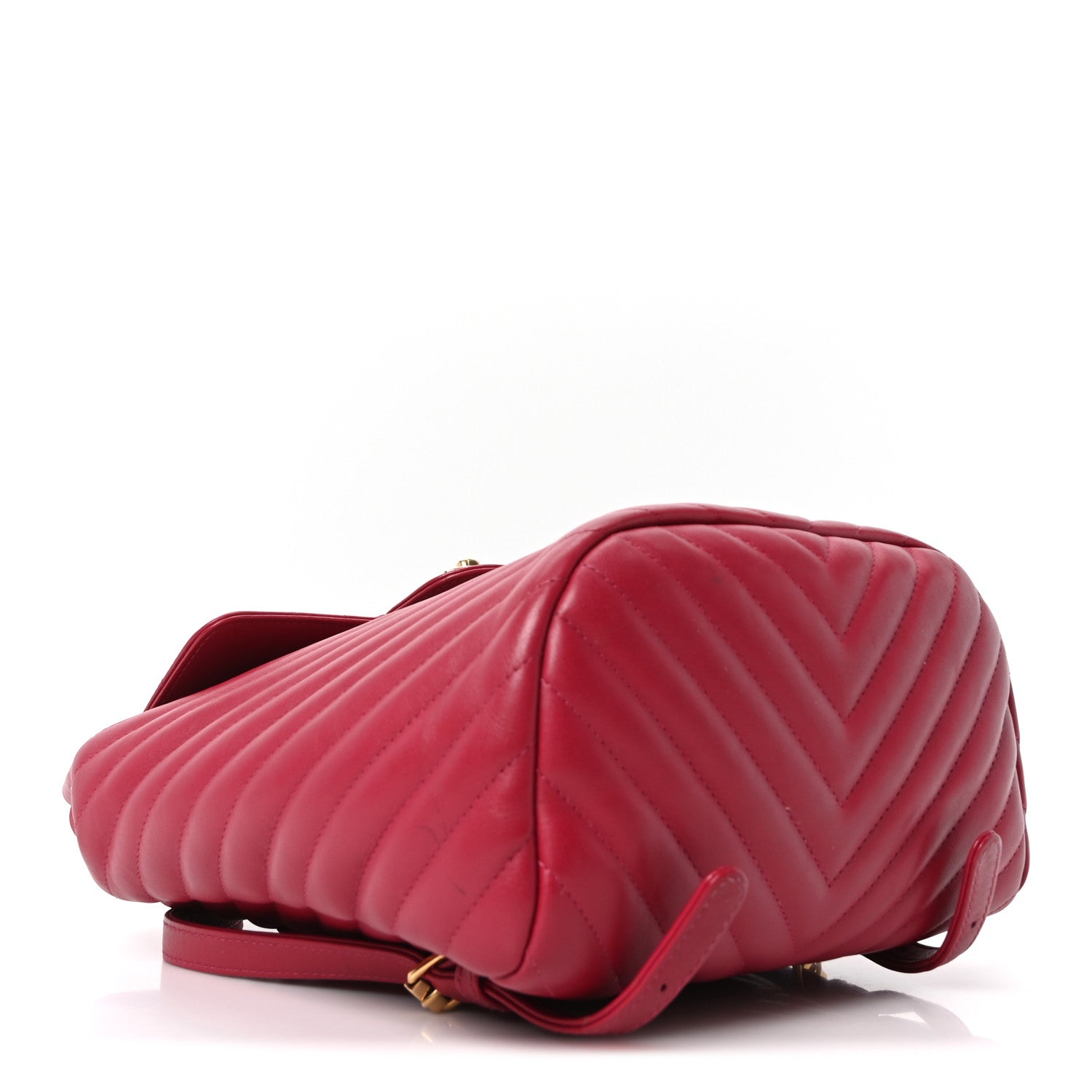 Calfskin Chevron Quilted Small Urban Spirit Backpack Dark Pink
