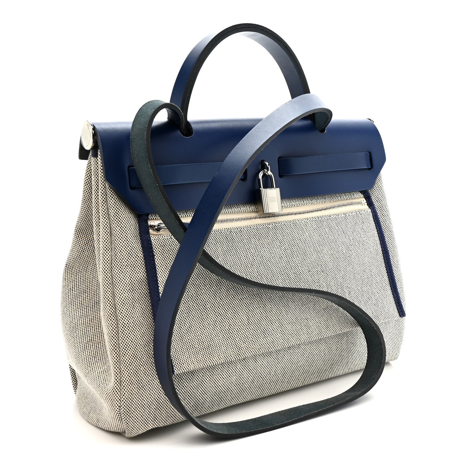 Vache Hunter Toile H Brides de Gala Herbag Zip Retourne 31 PM Bleu De France Ecru Bleu Saphir