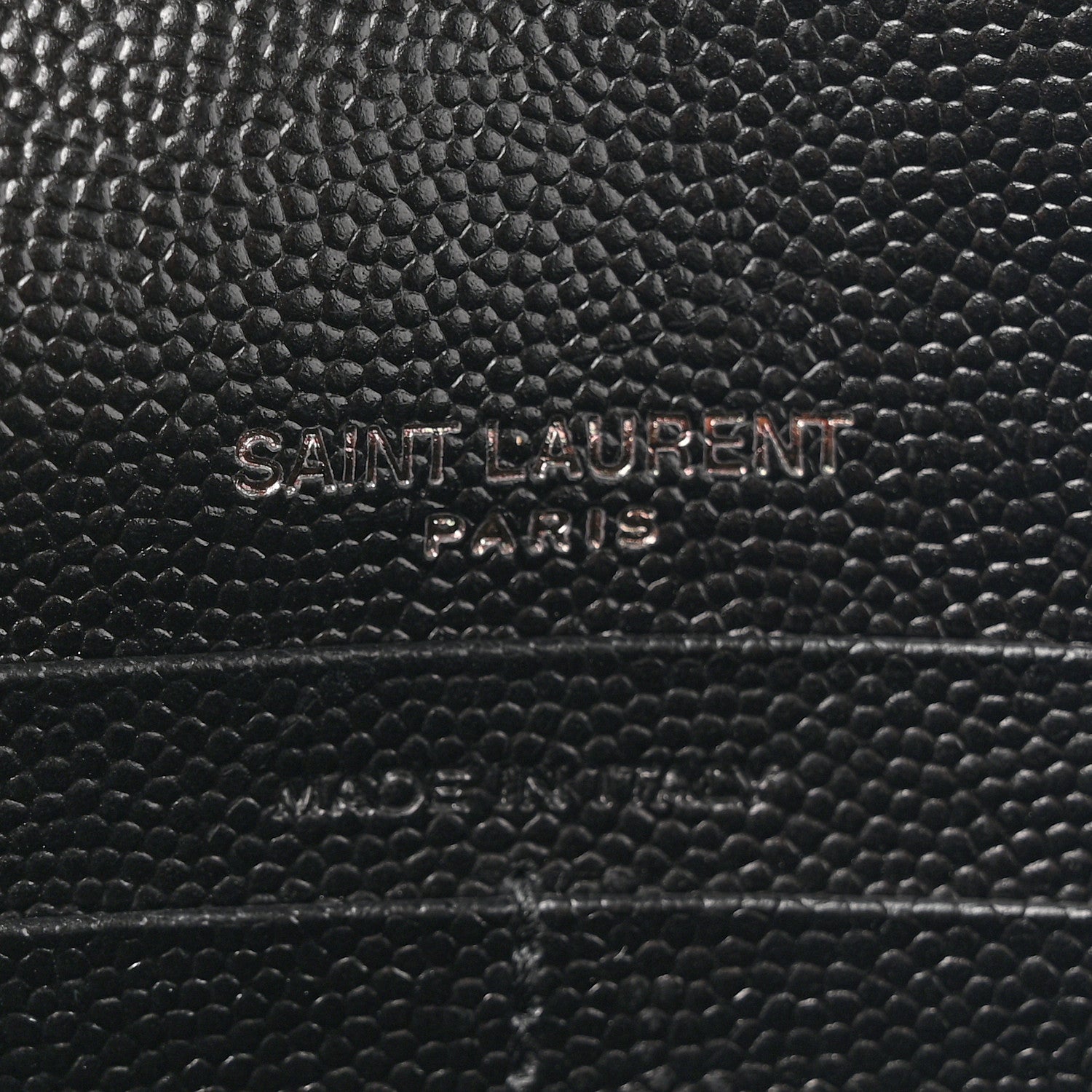 Grain De Poudre Matelasse Chevron Monogram Monochrome Envelope Chain Wallet Black