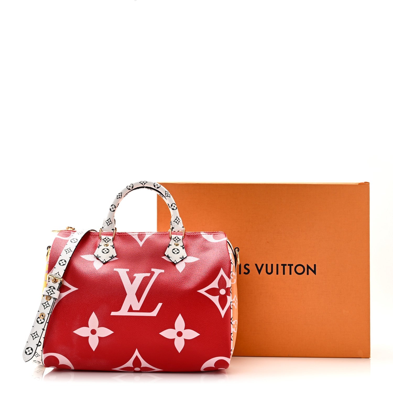Monogram Giant Speedy Bandouliere 30 Rouge