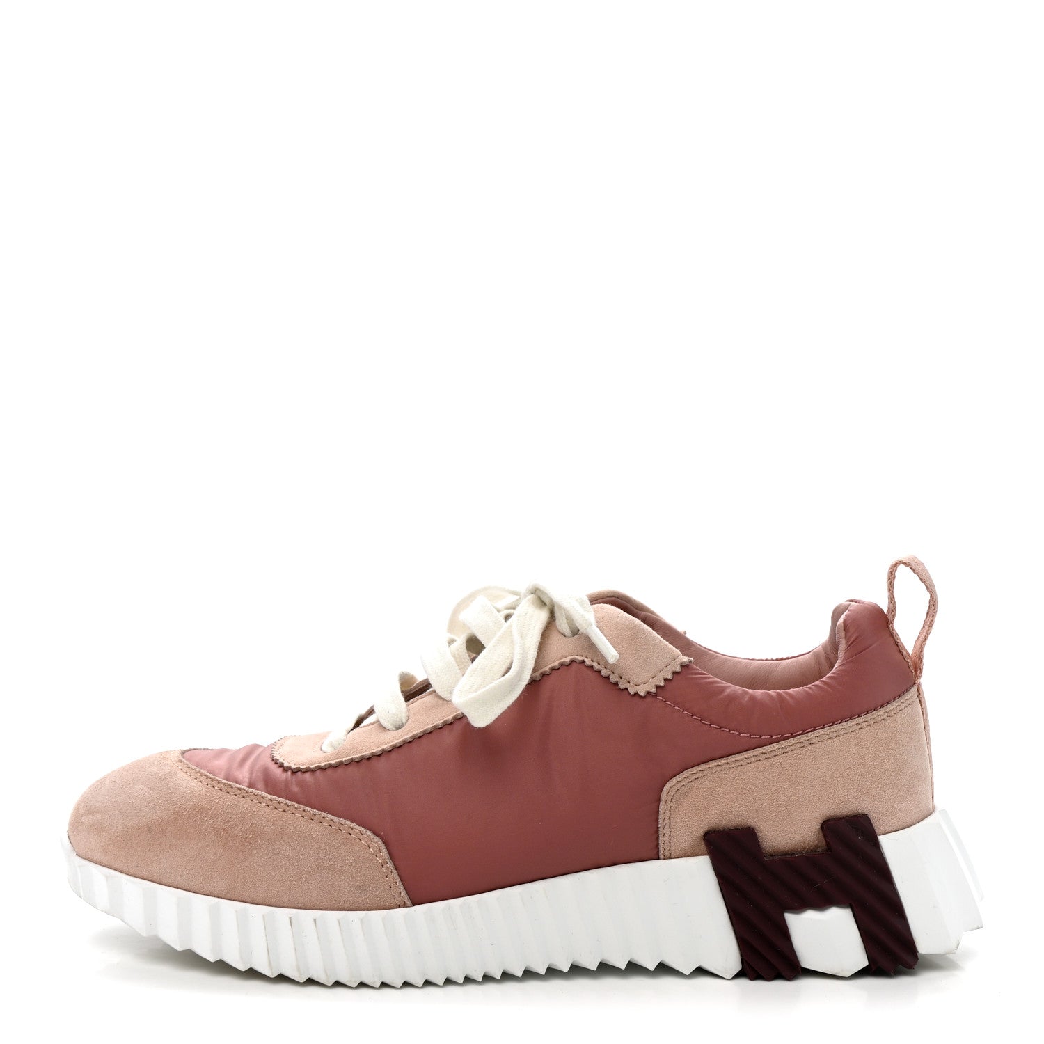 Parachute Fabric Suede Goatskin Bouncing Sneakers  Rose Rose Opaline