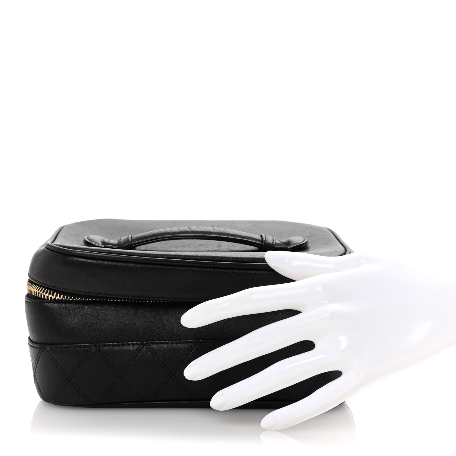 Lambskin Vanity Cosmetic Case Black