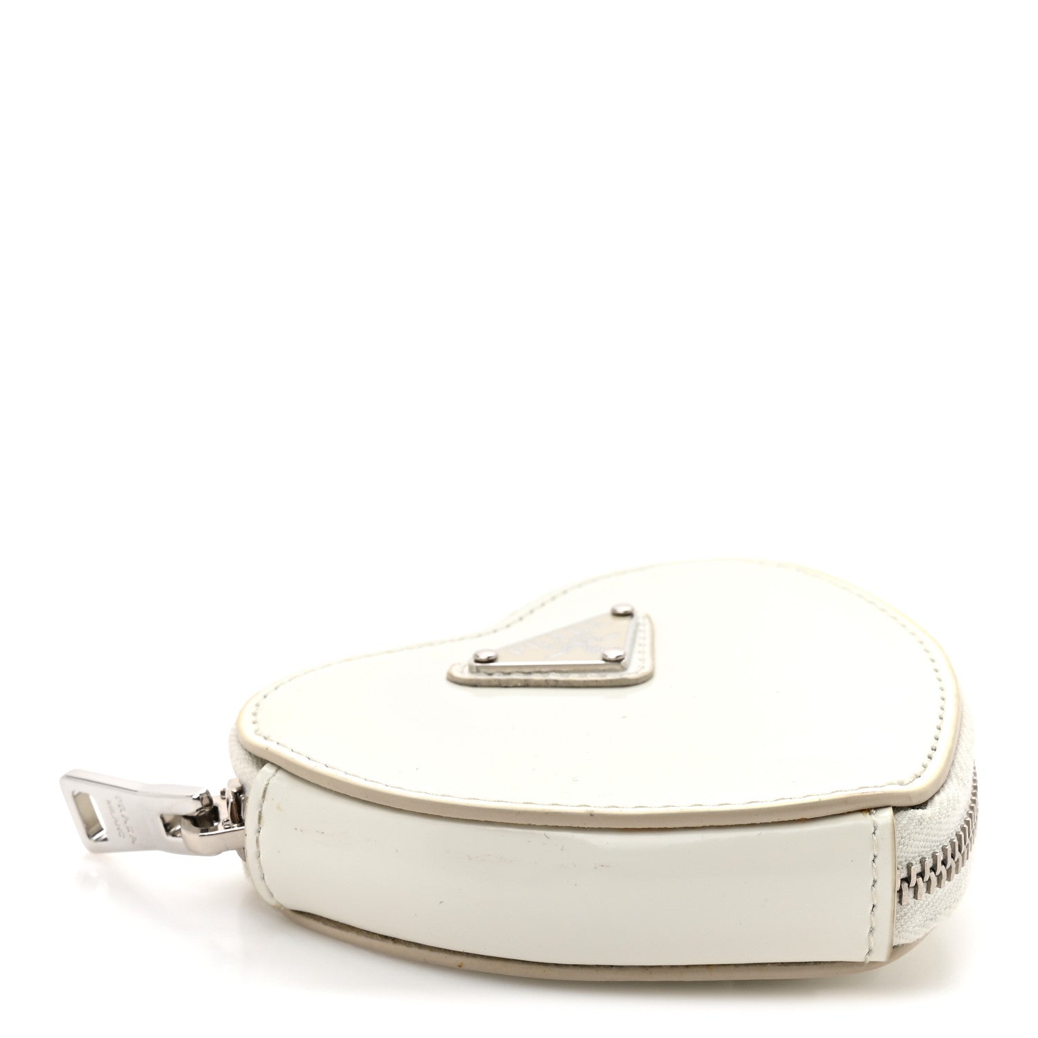 Spazzolato Heart Coin Pouch Bag Charm White