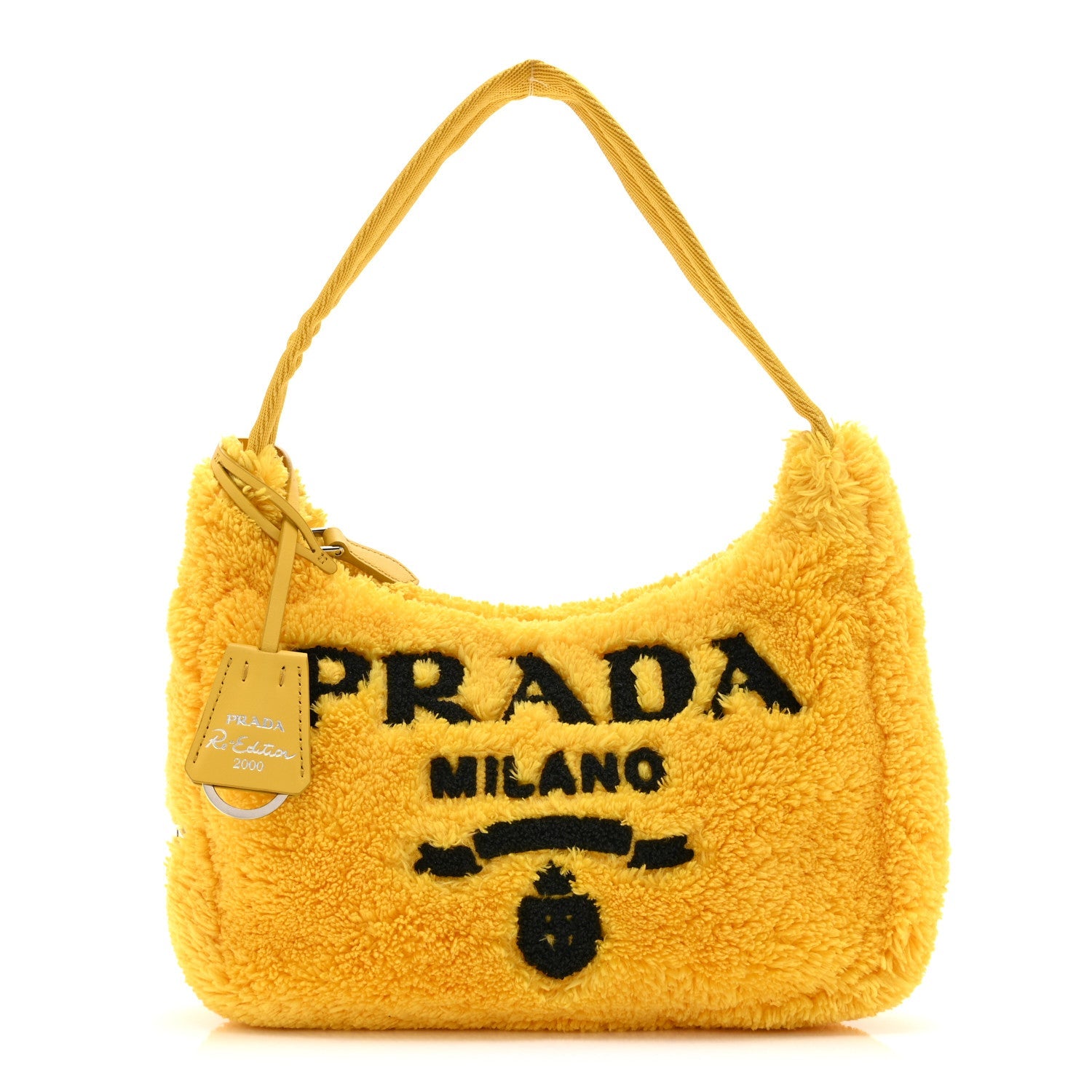 Terry Cloth Mini Re-Edition 2000 Bag Giallo Black