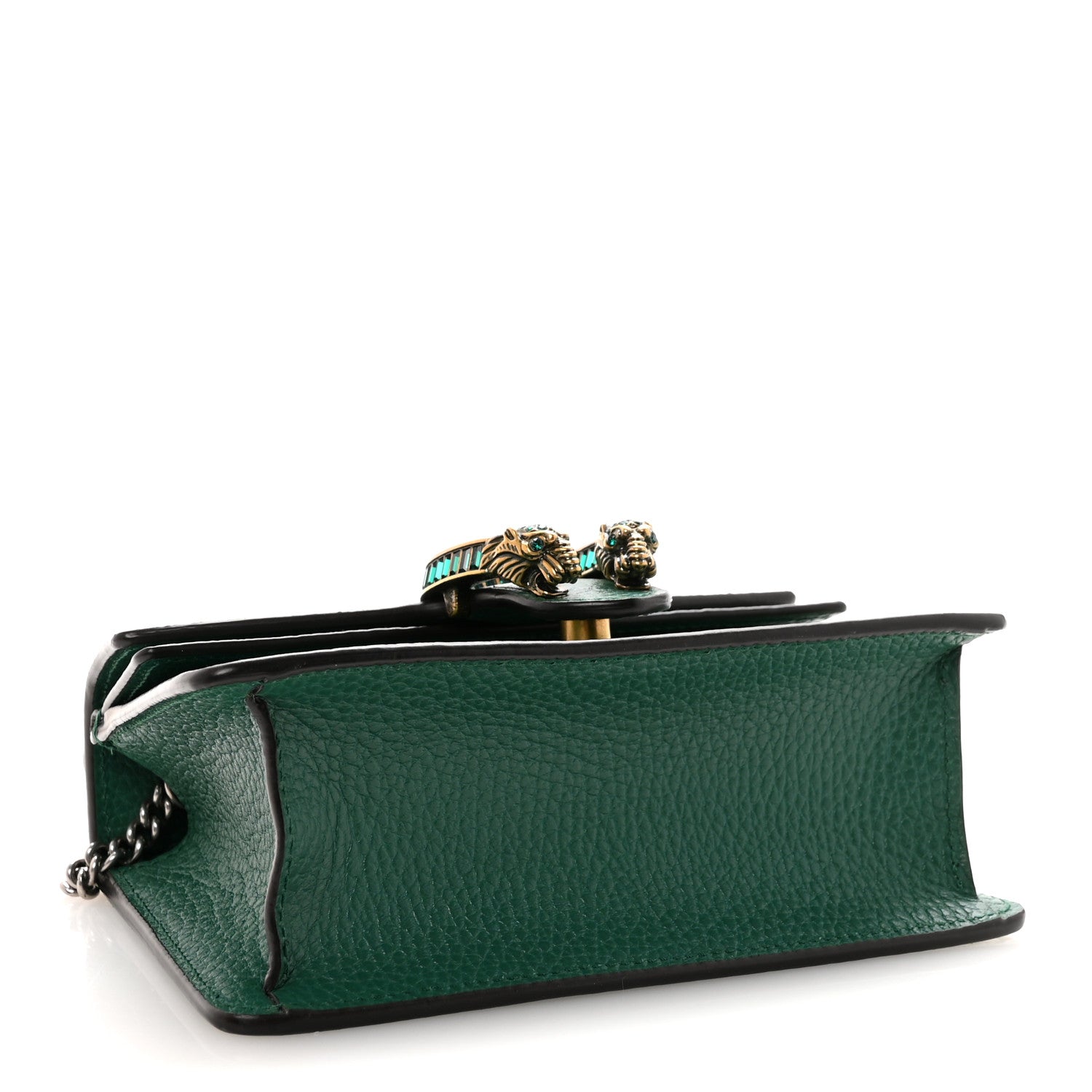 Dollar Calfskin Crystal Mini Dionysus Top Handle Bag Emerald