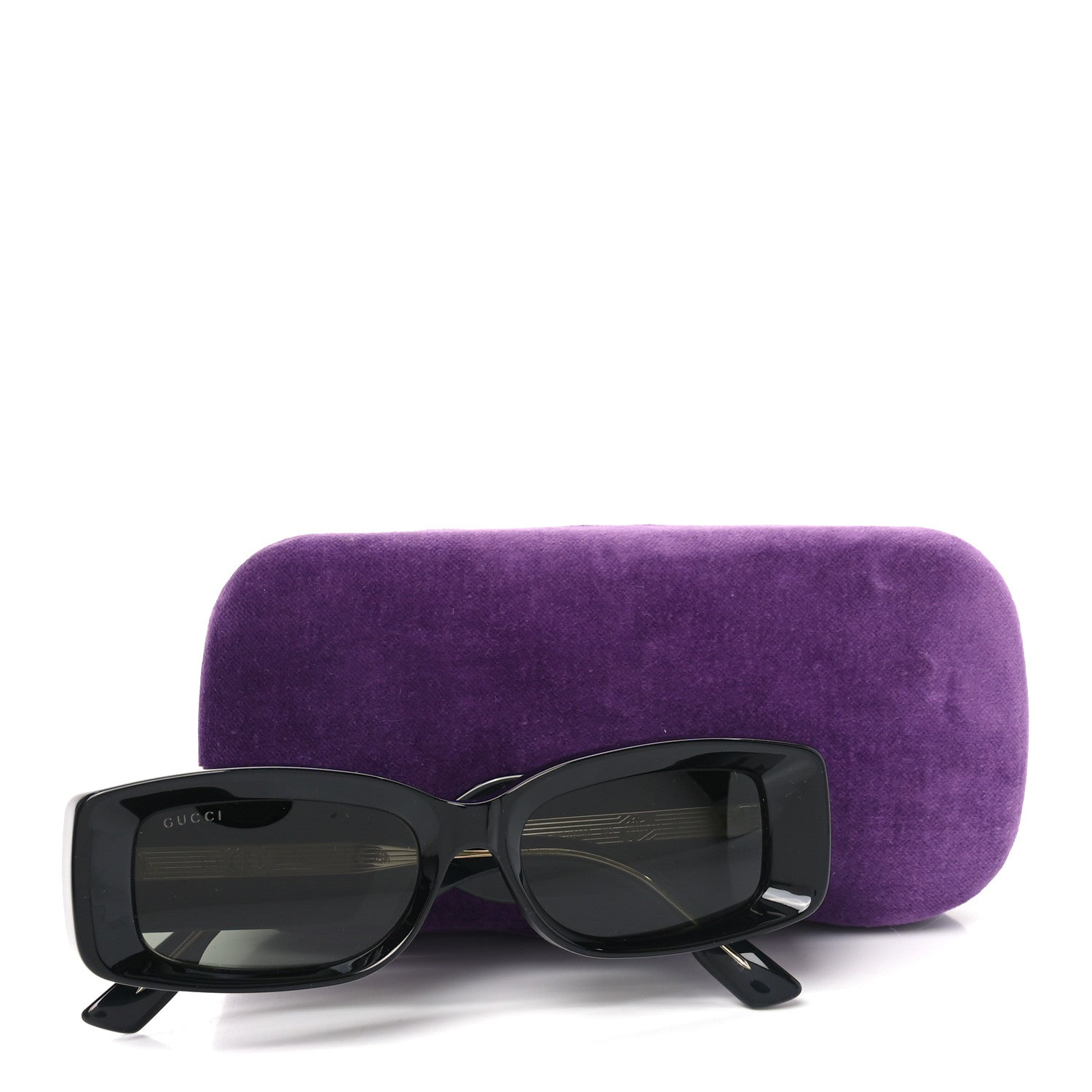Acetate Rectangle Frame Sunglasses GG1528S Black