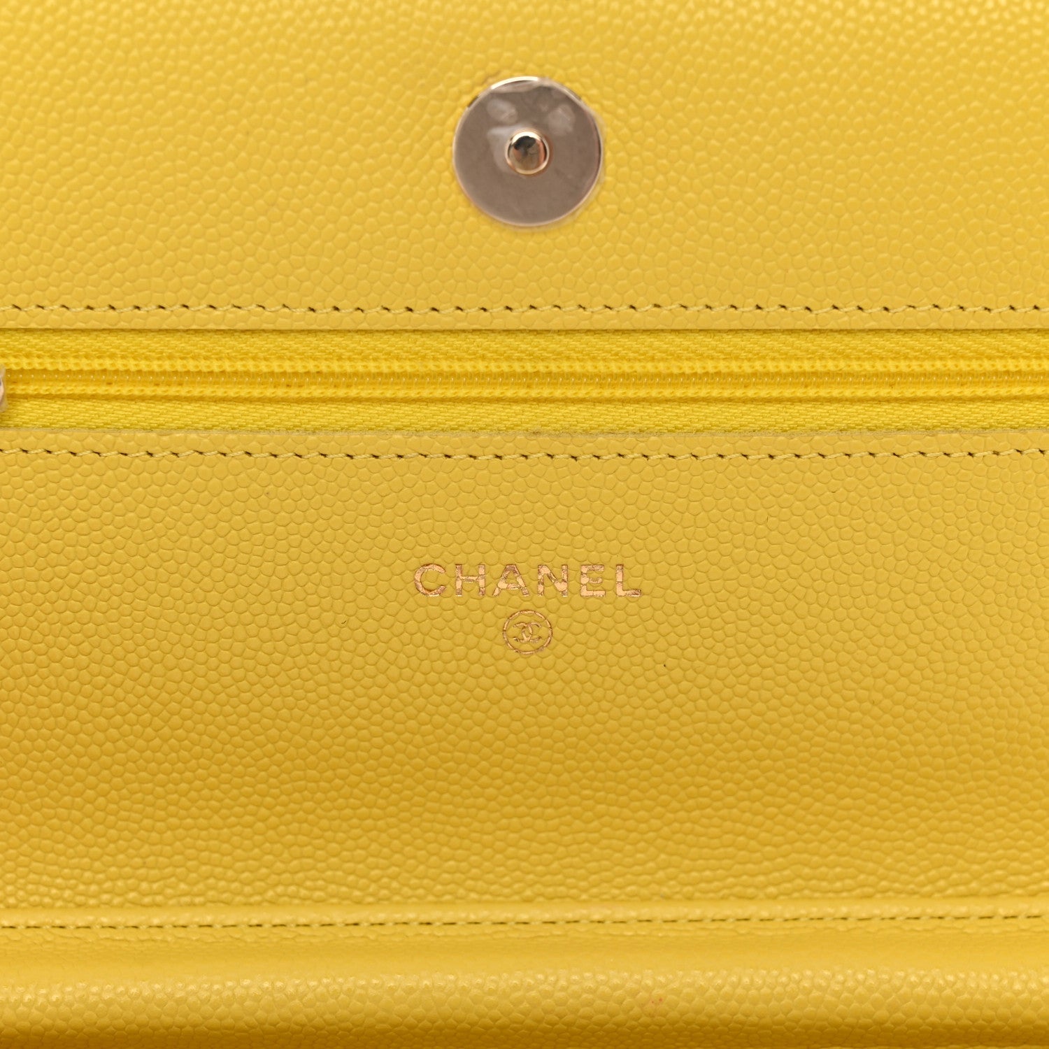 Caviar Quilted Wallet on Chain WOC Yellow