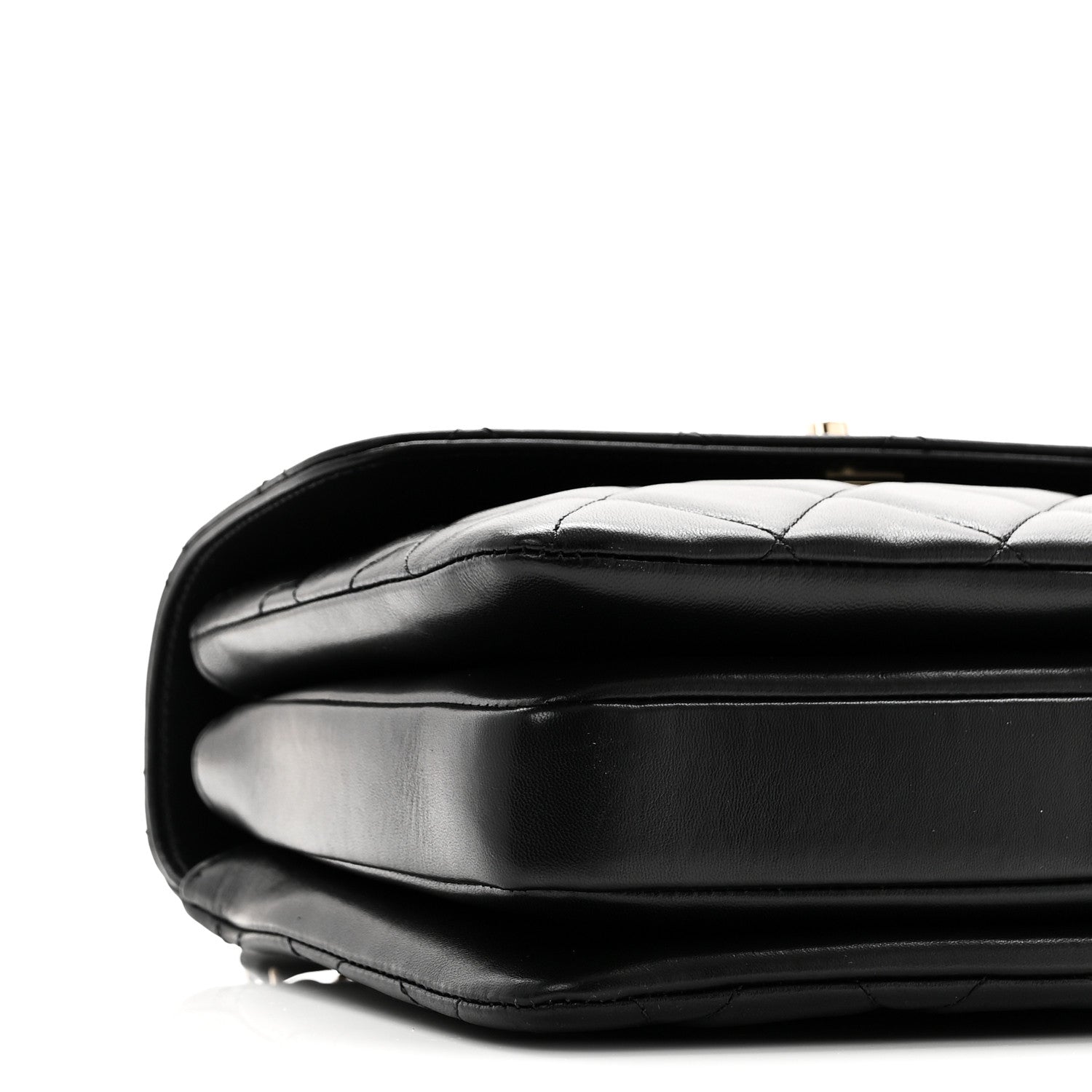 Lambskin Quilted Small Trendy CC Dual Handle Flap Bag Black