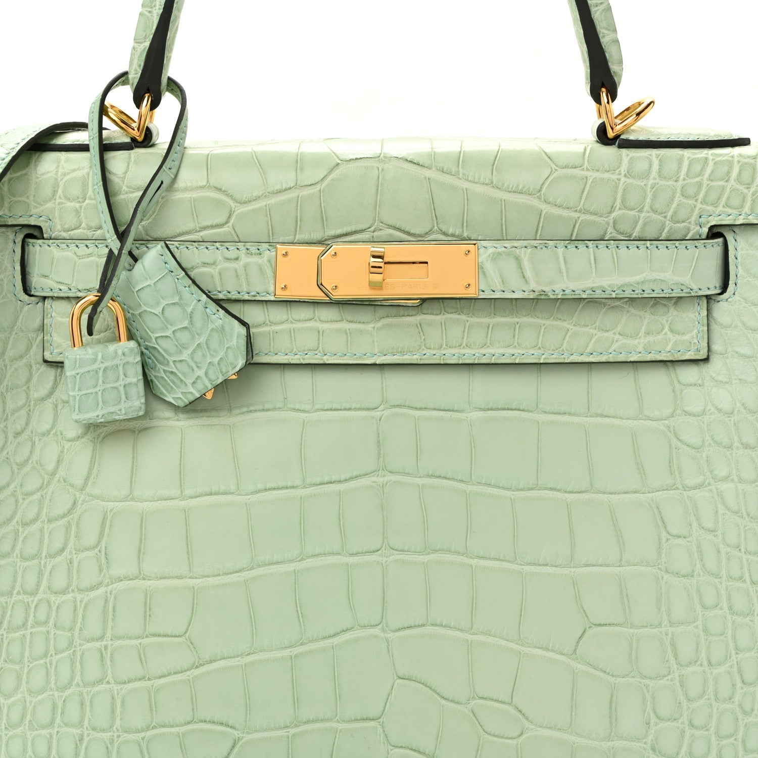 Matte Alligator Kelly Retourne 28 Vert D'eau