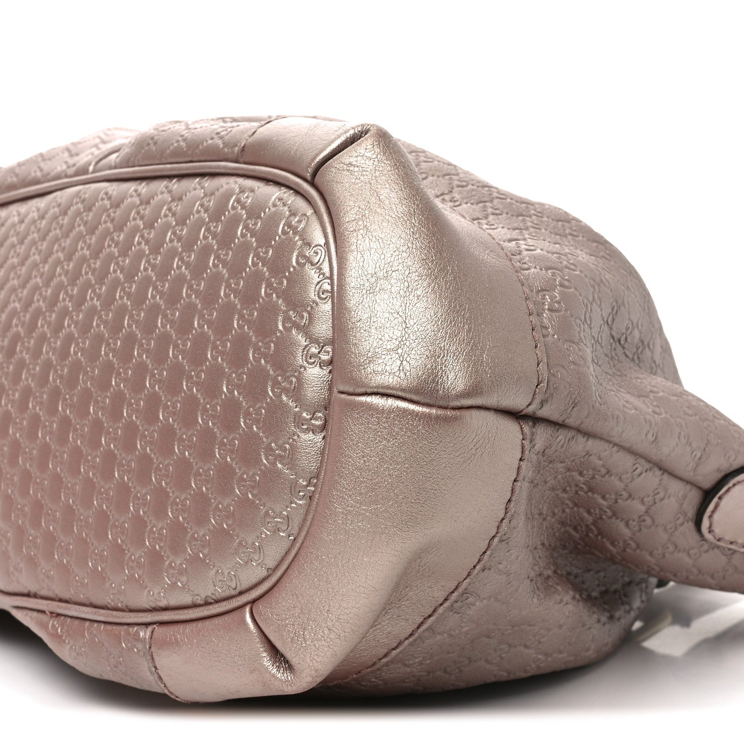 Metallic Microguccissima Medium Sukey Top Handle Bag Dark Cipria