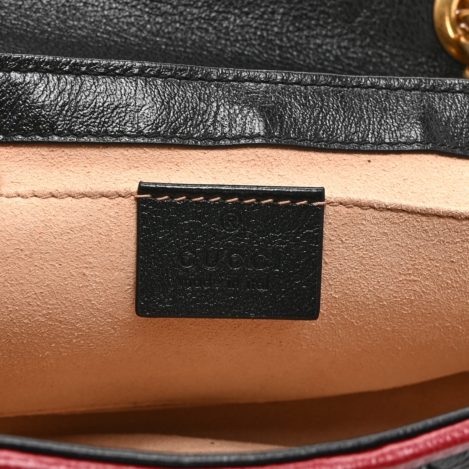 Vintage Effect Calfskin Matelasse Diagonal Striped Mini Torchon GG Marmont Shoulder Bag Black Beige