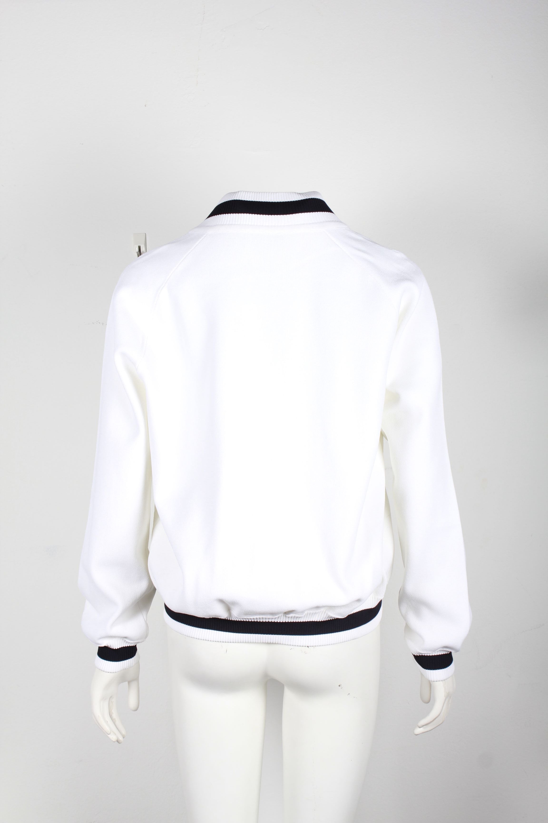 Women's Chanel Knit Blouson Jacket in White Rayon