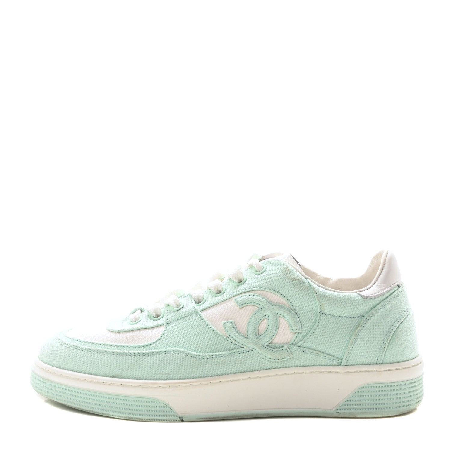 Cotton Sneakers 39 Light Turquoise White